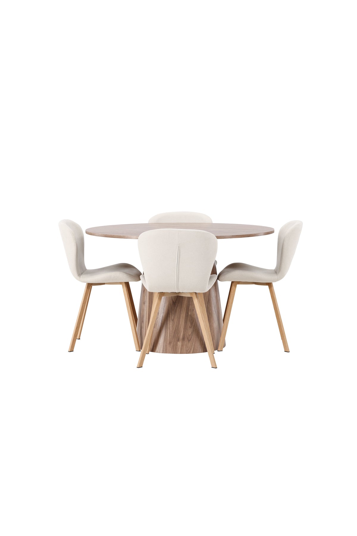 Lanzo Esszimmerset + Lilja ⌀120cm/4St. in Beige, Natur präsentiert im Onlineshop von KAQTU Design AG. Esszimmerset ist von Venture Home
