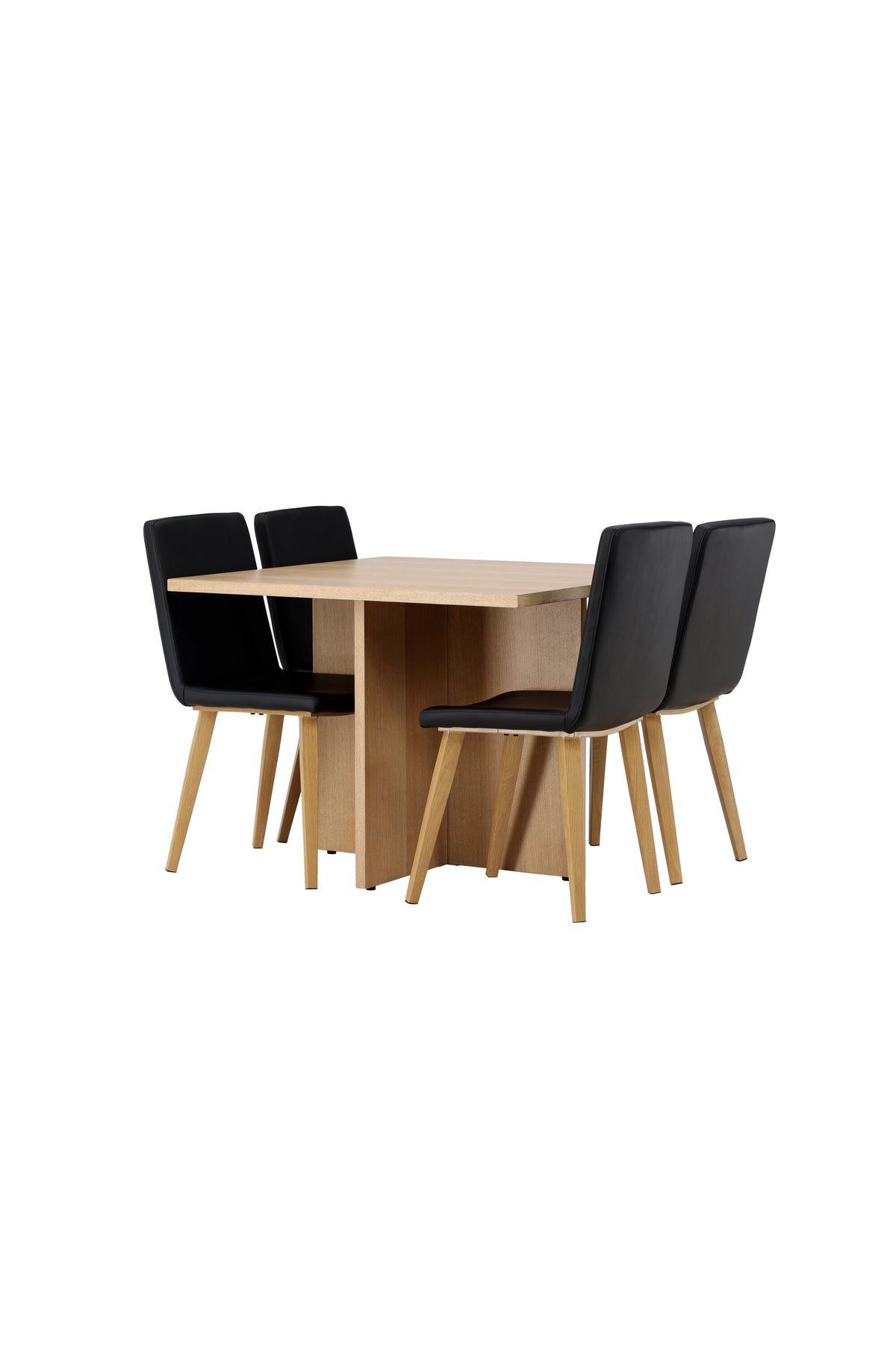 Leo Esszimmerset + Today 100cm/4St. in Schwarz, Natur präsentiert im Onlineshop von KAQTU Design AG. Esszimmerset ist von Venture Home