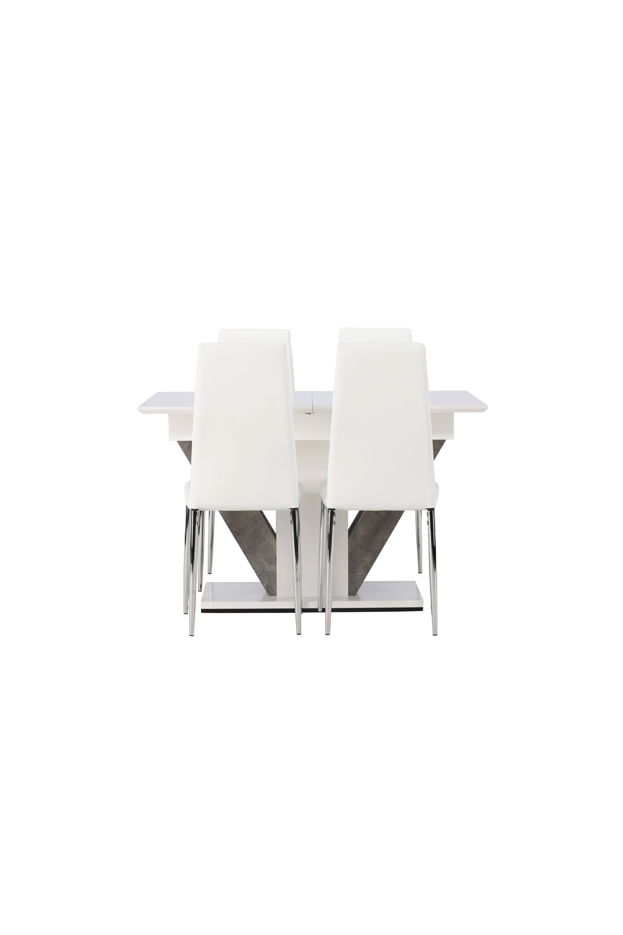 Disa Esszimmerset ausziehbar + Pastill 120cm/4St. in Silber Weiss präsentiert im Onlineshop von KAQTU Design AG. Esszimmerset ist von Venture Home