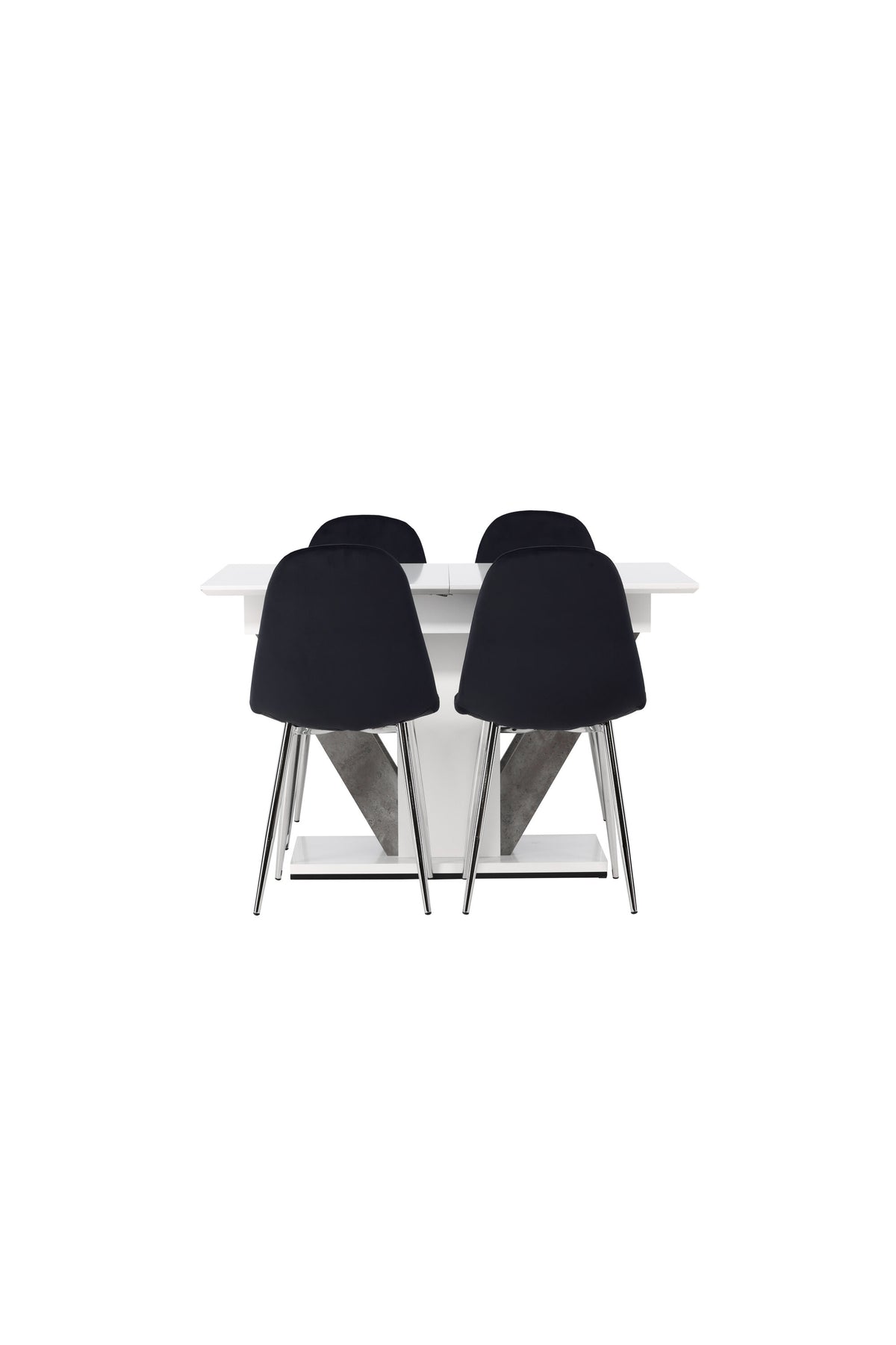 Disa Esszimmerset ausziehbar + Polar 120cm/4St. in Schwarzes Silber präsentiert im Onlineshop von KAQTU Design AG. Esszimmerset ist von Venture Home