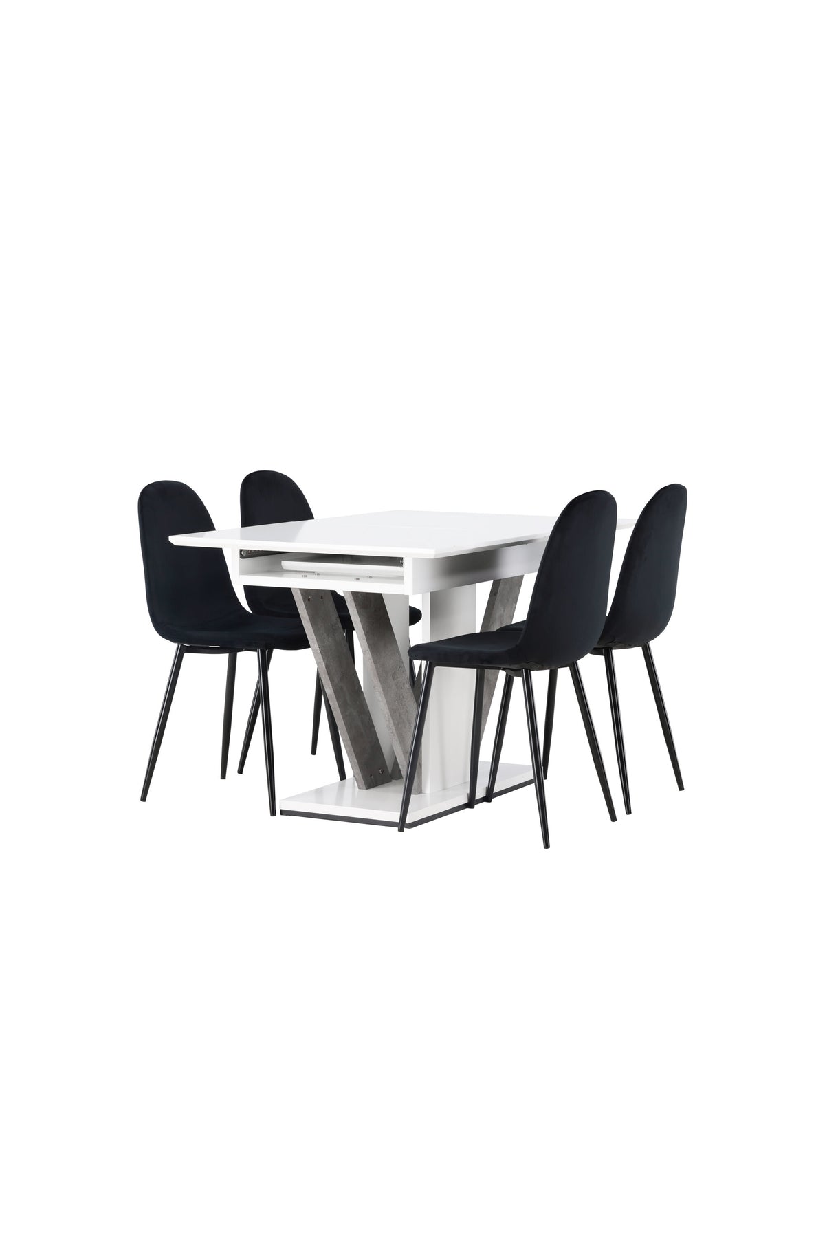 Disa Esszimmerset ausziehbar + Polar 120cm/4St. in Schwarz präsentiert im Onlineshop von KAQTU Design AG. Esszimmerset ist von Venture Home
