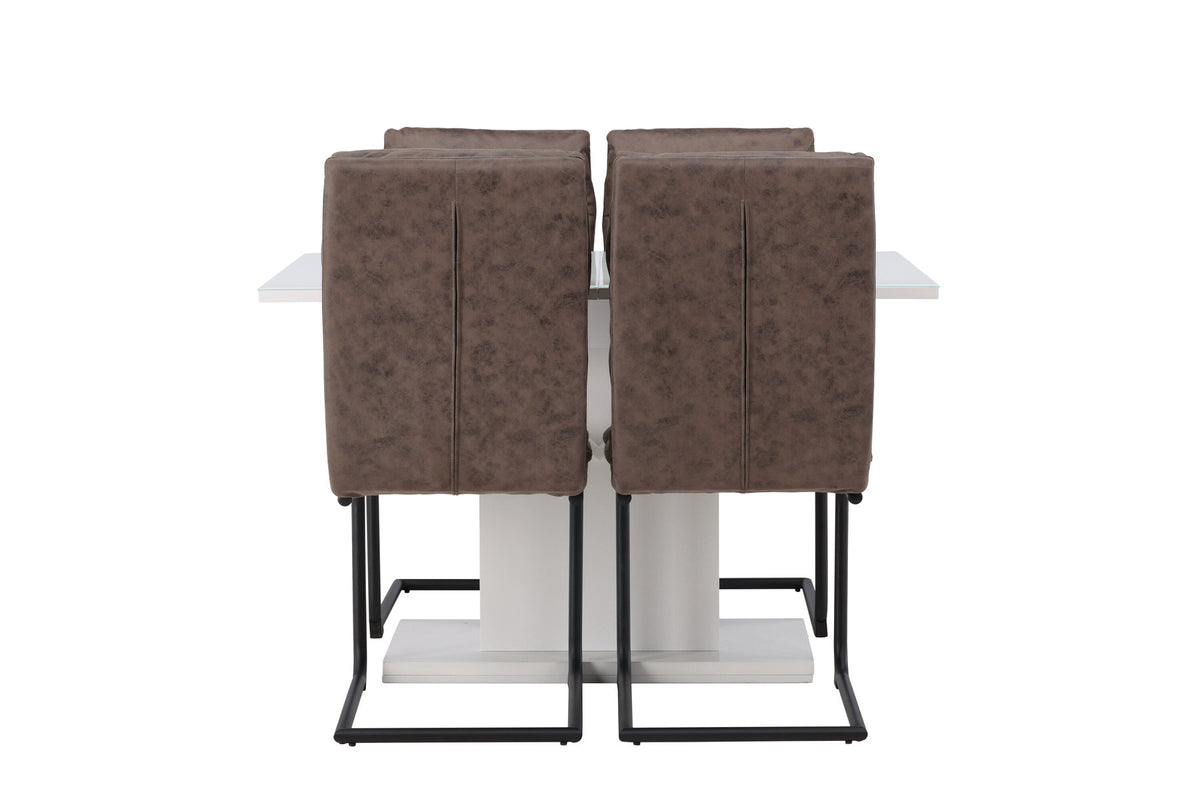 Pluto Esszimmerset ausziehbar + Zizo 120cm/4St. in Schwarz Braun präsentiert im Onlineshop von KAQTU Design AG. Esszimmerset ist von Venture Home