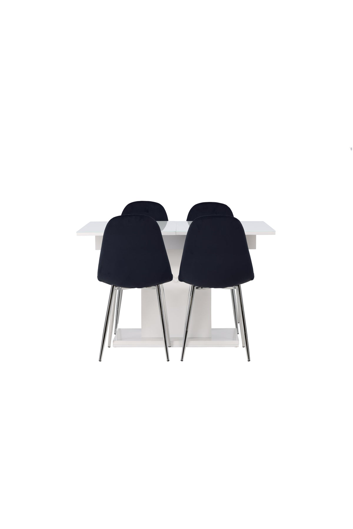 Pluto Esszimmerset ausziehbar + Polar 120cm/4St. in Schwarzes Silber präsentiert im Onlineshop von KAQTU Design AG. Esszimmerset ist von Venture Home