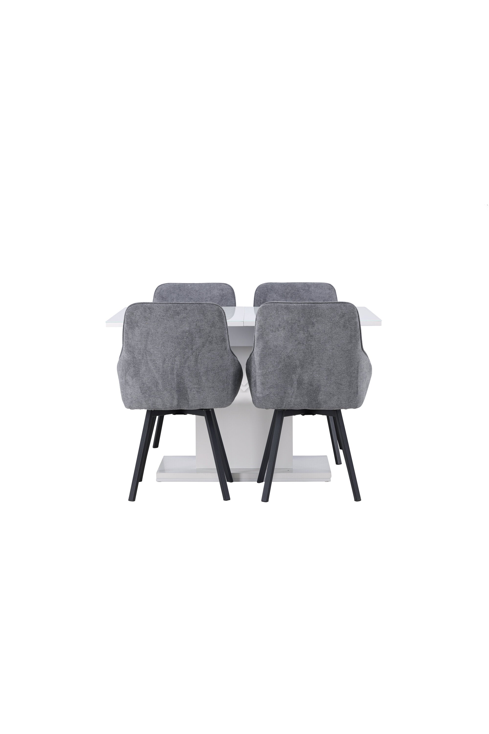 Pluto Esszimmerset ausziehbar + Rosie 120cm/4St. in Schwarzgrau präsentiert im Onlineshop von KAQTU Design AG. Esszimmerset ist von Venture Home