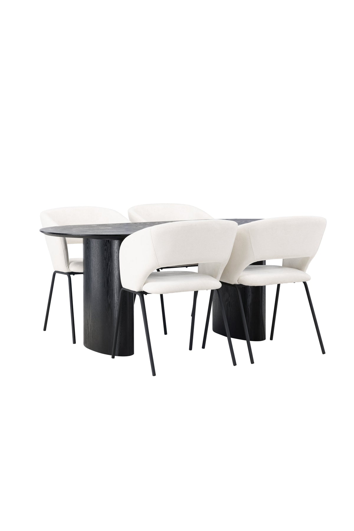 Isolde Esszimmerset + Day 180cm/4St. in Schwarz / gebrochenes Weiss präsentiert im Onlineshop von KAQTU Design AG. Esszimmerset ist von Venture Home