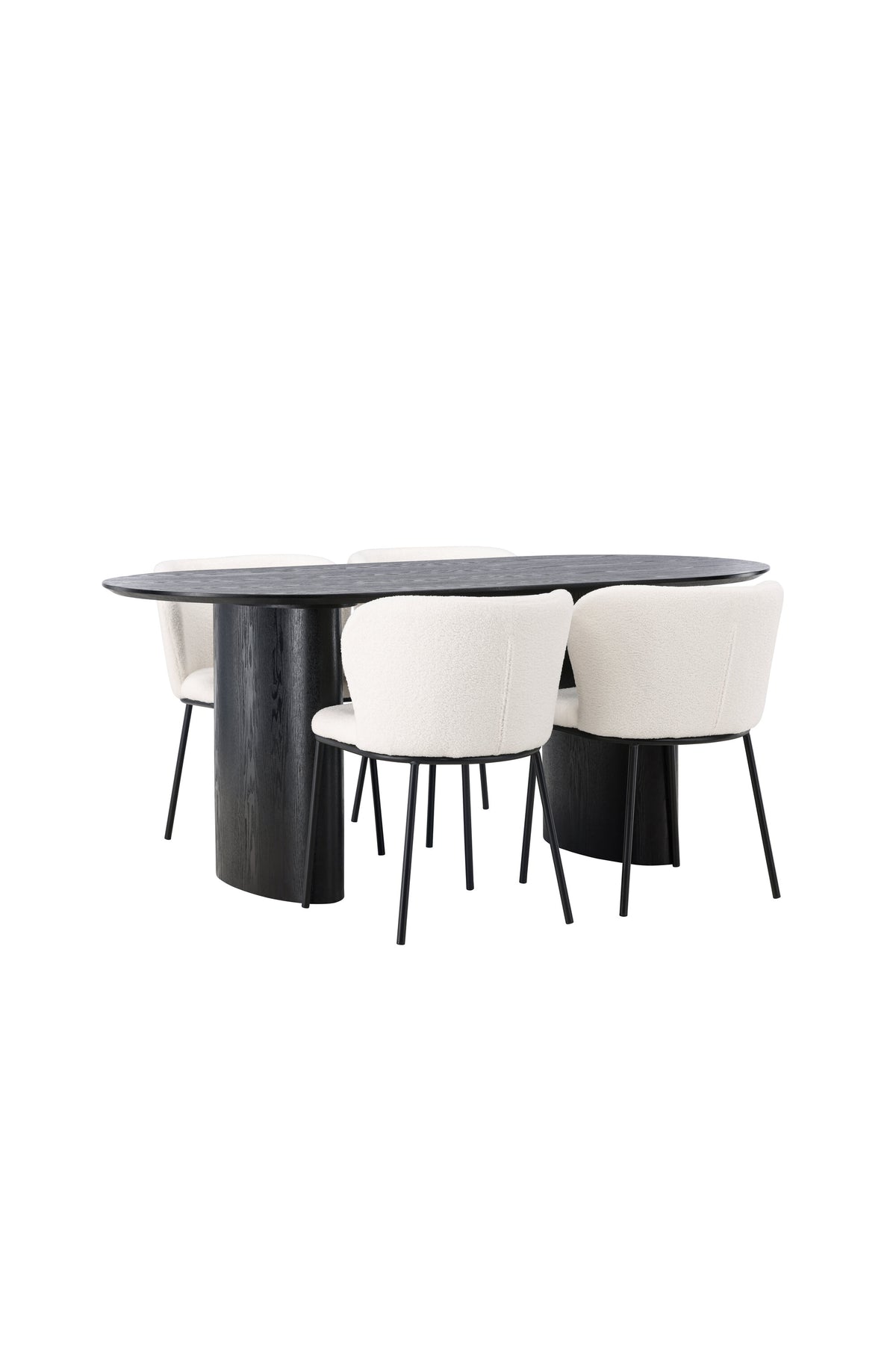 Isolde Esszimmerset + Edina 180cm/4St. in Schwarz-Weiss präsentiert im Onlineshop von KAQTU Design AG. Esszimmerset ist von Venture Home