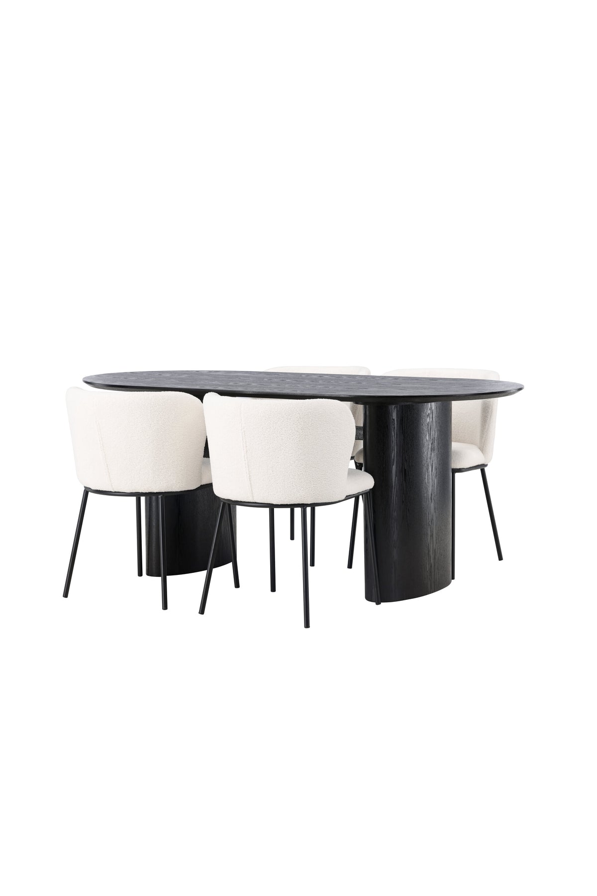 Isolde Esszimmerset + Edina 180cm/4St. in Schwarz-Weiss präsentiert im Onlineshop von KAQTU Design AG. Esszimmerset ist von Venture Home