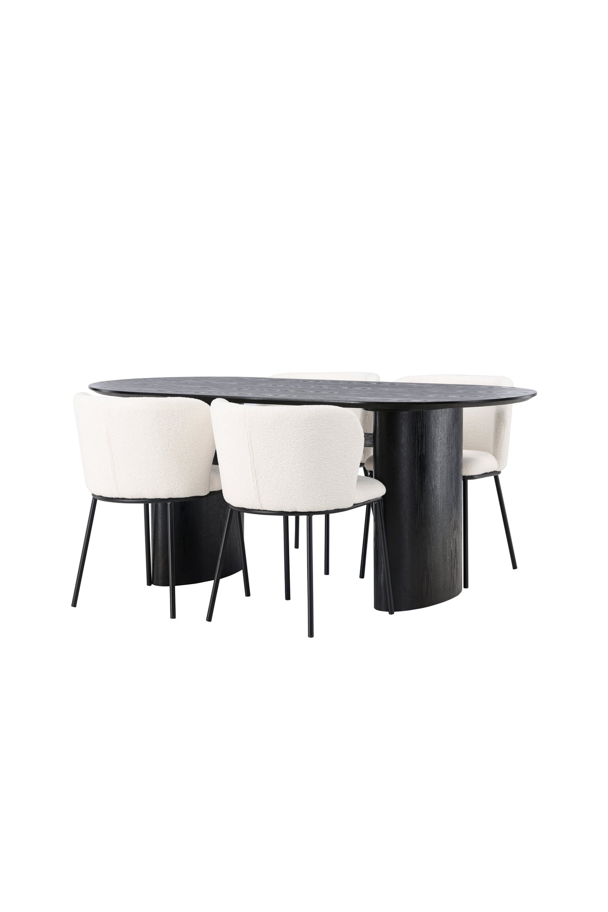 Isolde Esszimmerset + Edina 180cm/4St. in Schwarz-Weiss präsentiert im Onlineshop von KAQTU Design AG. Esszimmerset ist von Venture Home