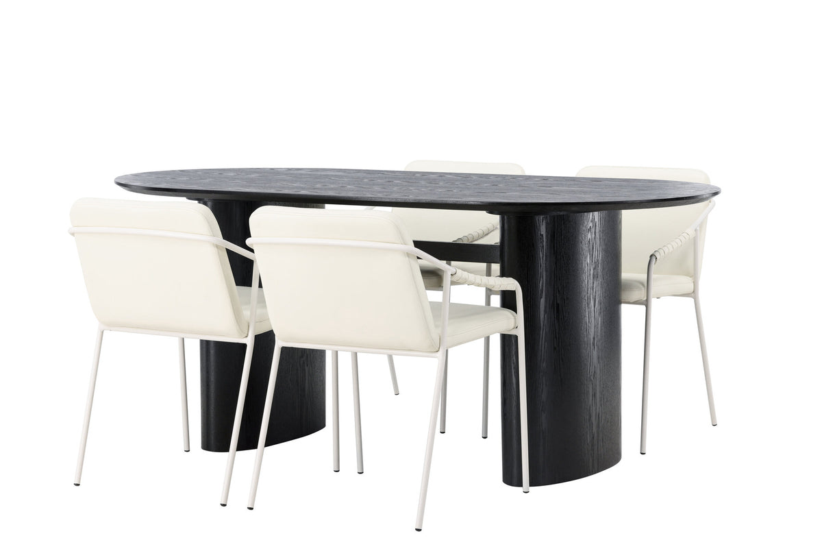 Isolde Esszimmerset + Tvist 180cm/4St. in Beige präsentiert im Onlineshop von KAQTU Design AG. Esszimmerset ist von Venture Home