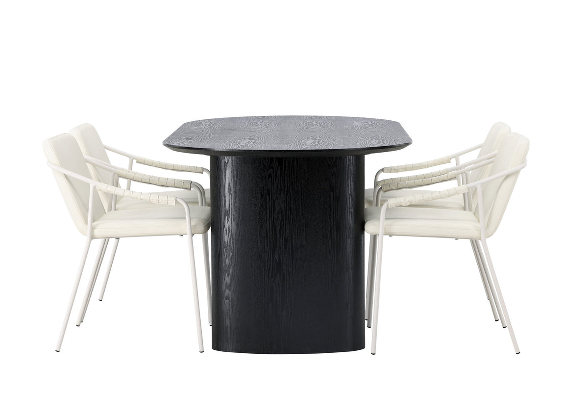 Isolde Esszimmerset + Tvist 180cm/4St. in Beige präsentiert im Onlineshop von KAQTU Design AG. Esszimmerset ist von Venture Home