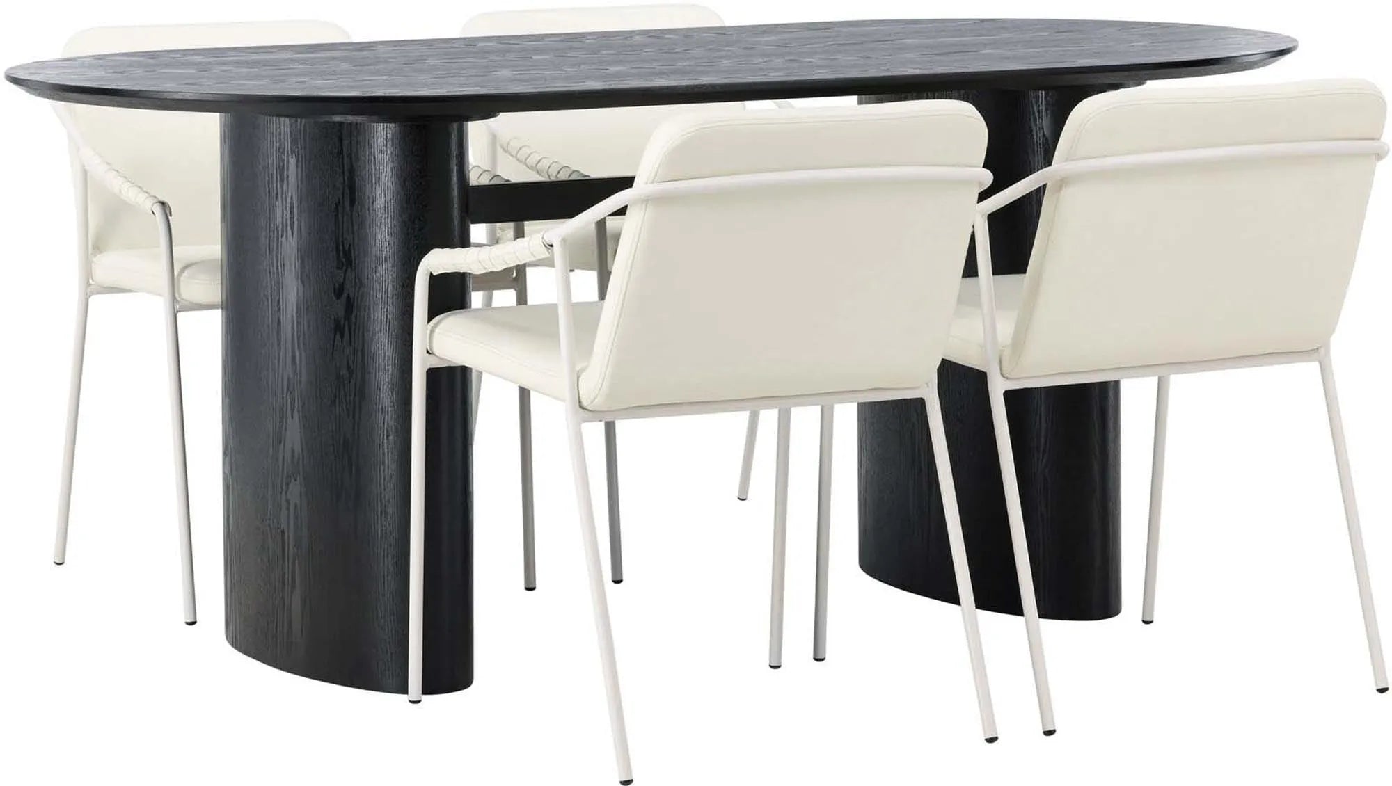 Stilvolles Isolde Esszimmerset: 180cm Tisch mit 4 Stühlen von Venture.