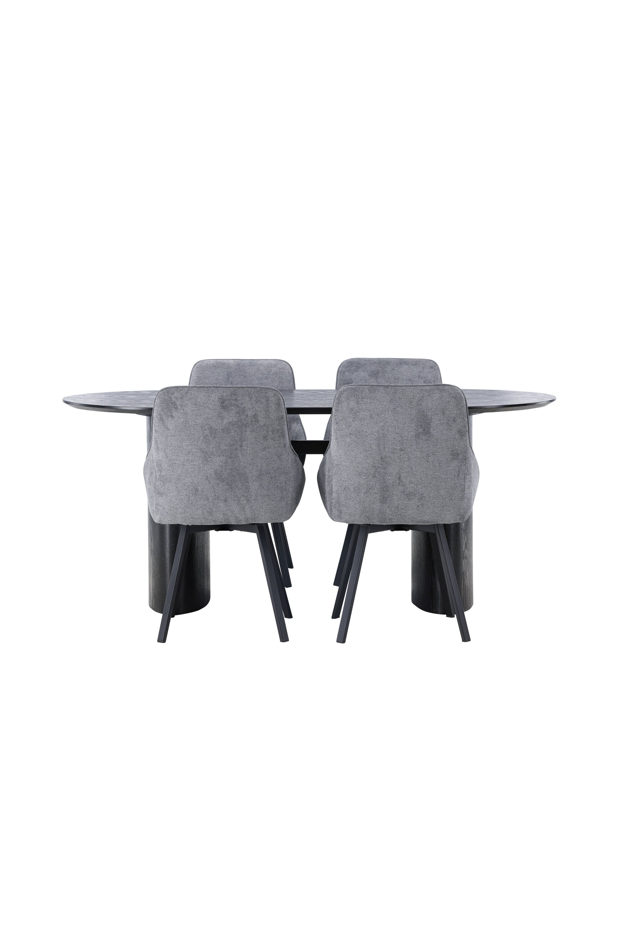 Isolde Esstischset + Rosie 180cm/4Stk. in Schwarzgrau präsentiert im Onlineshop von KAQTU Design AG. Esszimmerset ist von Venture Home
