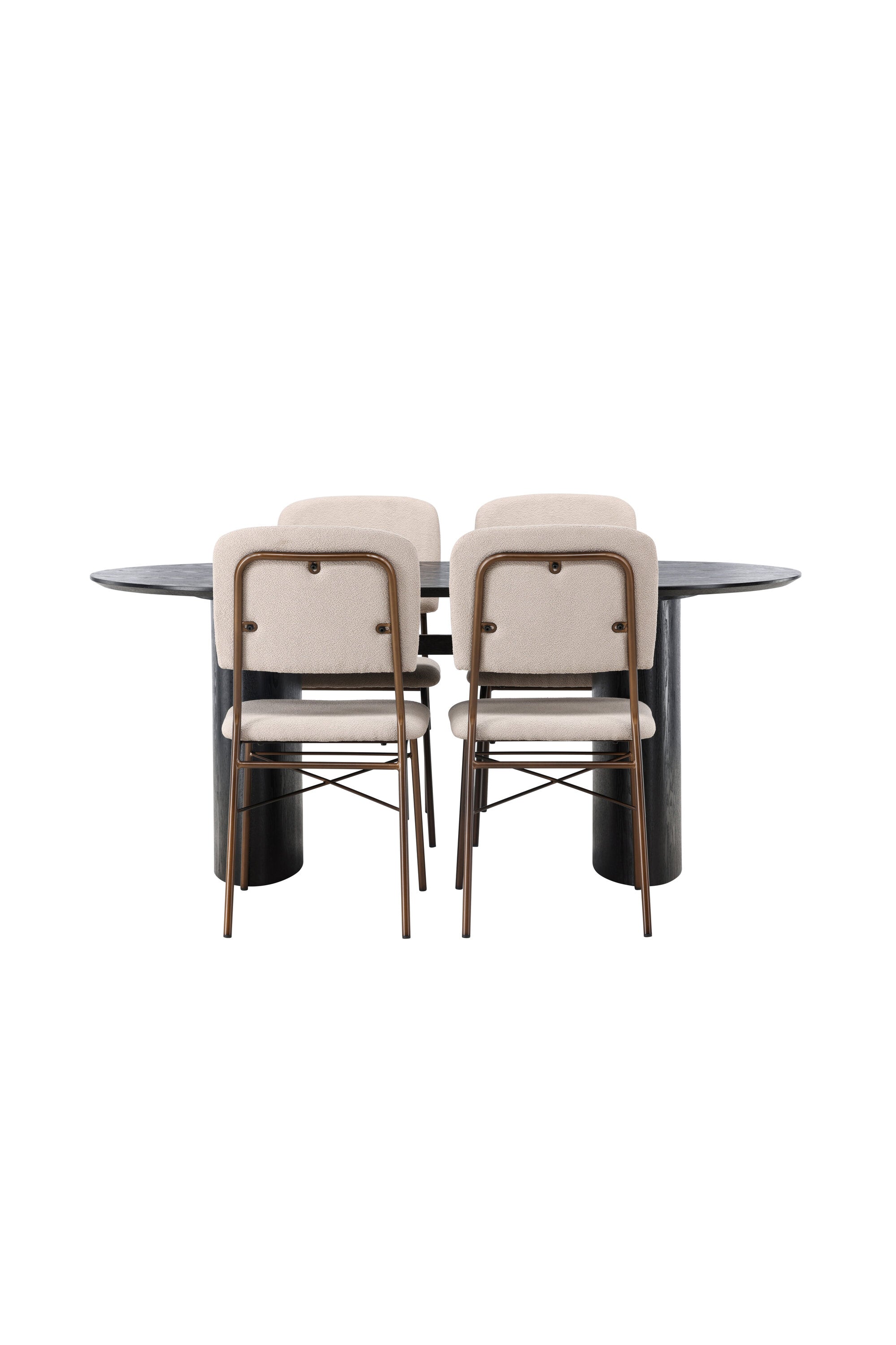 Isolde Esszimmerset + Seda 180cm/4St. in Beige, Braun präsentiert im Onlineshop von KAQTU Design AG. Esszimmerset ist von Venture Home