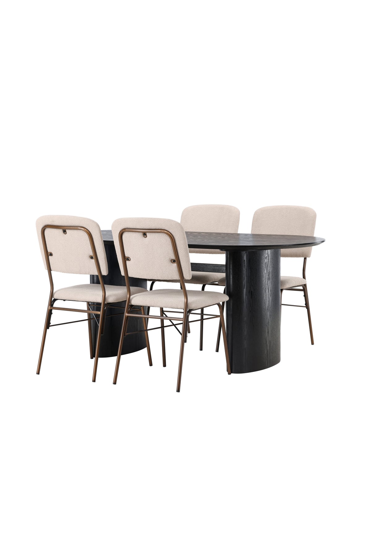 Isolde Esszimmerset + Seda 180cm/4St. in Beige, Braun präsentiert im Onlineshop von KAQTU Design AG. Esszimmerset ist von Venture Home