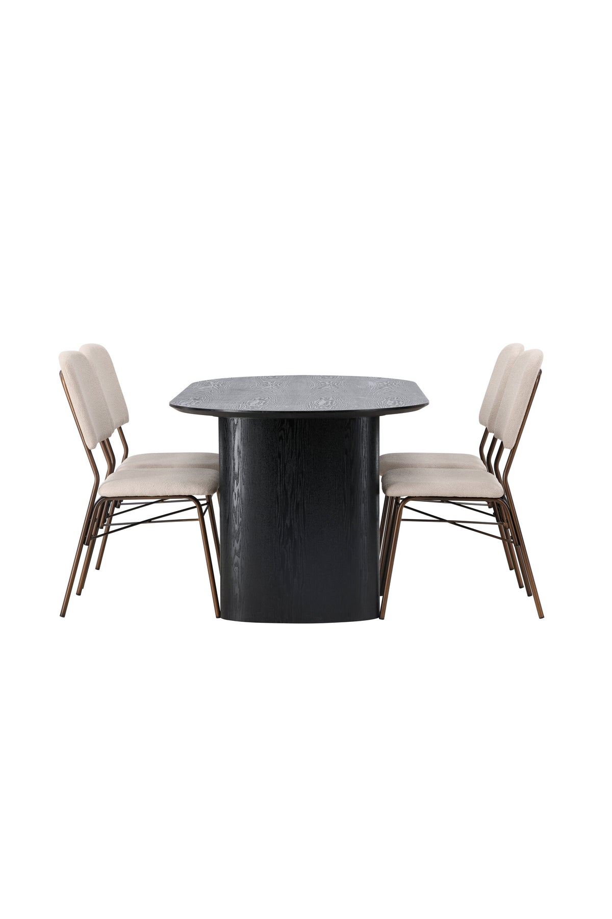 Isolde Esszimmerset + Seda 180cm/4St. in Beige, Braun präsentiert im Onlineshop von KAQTU Design AG. Esszimmerset ist von Venture Home