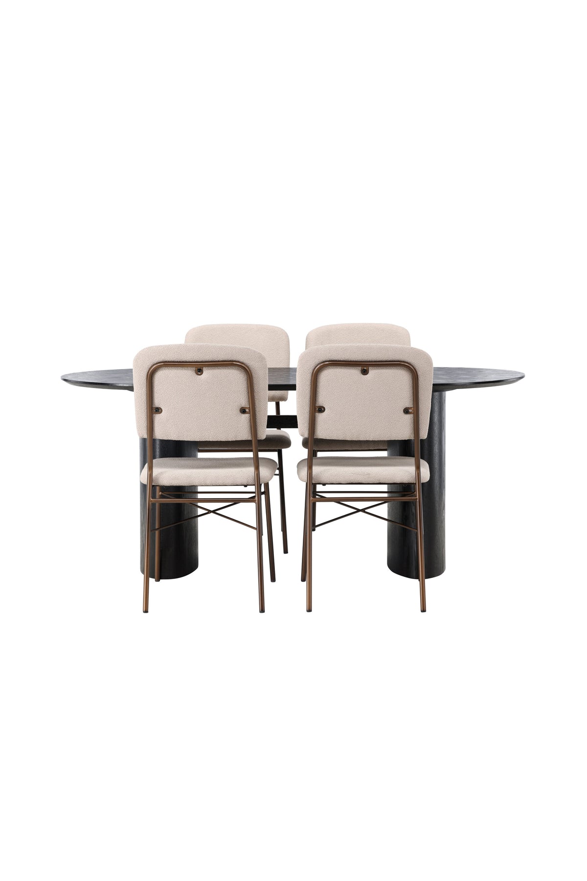 Isolde Esszimmerset + Seda 180cm/4St. in Beige, Braun präsentiert im Onlineshop von KAQTU Design AG. Esszimmerset ist von Venture Home