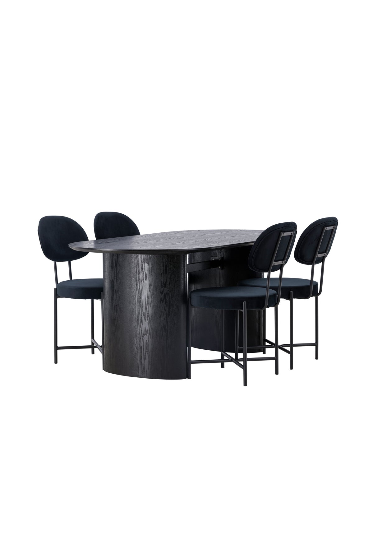 Isolde Esszimmerset + Stella 180cm/4St. in Schwarz präsentiert im Onlineshop von KAQTU Design AG. Esszimmerset ist von Venture Home