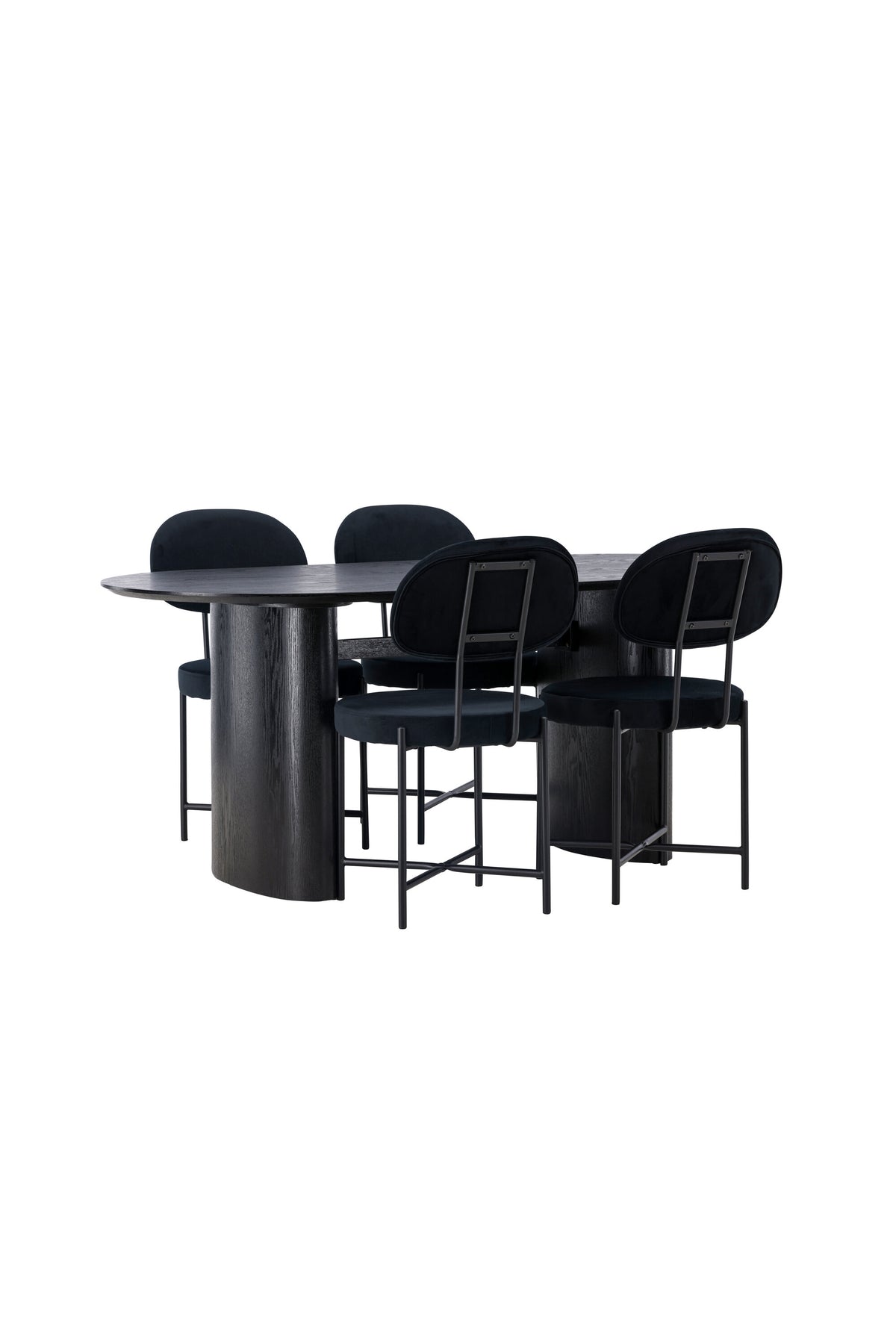 Isolde Esszimmerset + Stella 180cm/4St. in Schwarz präsentiert im Onlineshop von KAQTU Design AG. Esszimmerset ist von Venture Home
