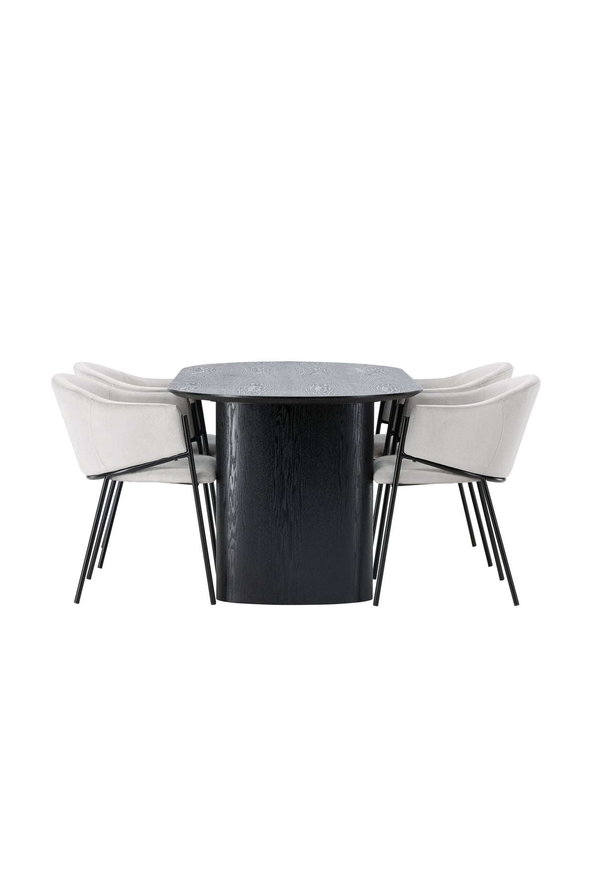 Isolde Esszimmerset + Evelina 180cm/4St. in Schwarzgrau präsentiert im Onlineshop von KAQTU Design AG. Esszimmerset ist von Venture Home