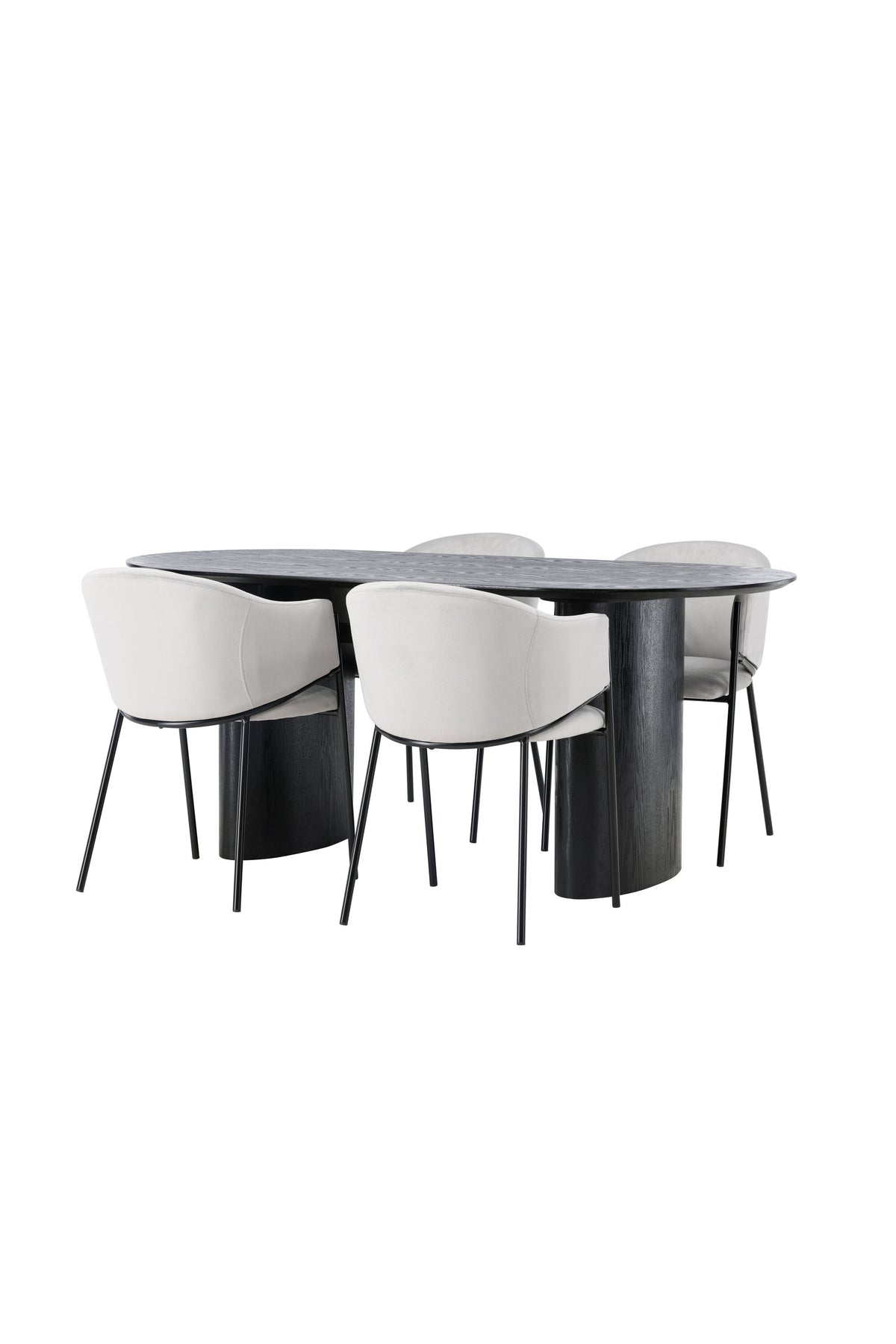 Isolde Esszimmerset + Evelina 180cm/4St. in Schwarzgrau präsentiert im Onlineshop von KAQTU Design AG. Esszimmerset ist von Venture Home