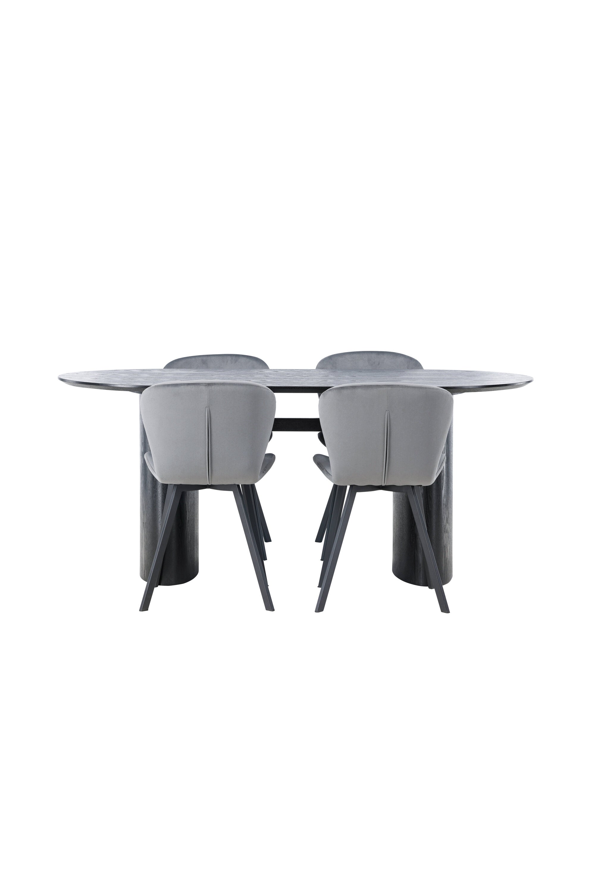 Isolde Esszimmerset + Lilja 180cm/4St. in Schwarzgrau präsentiert im Onlineshop von KAQTU Design AG. Esszimmerset ist von Venture Home