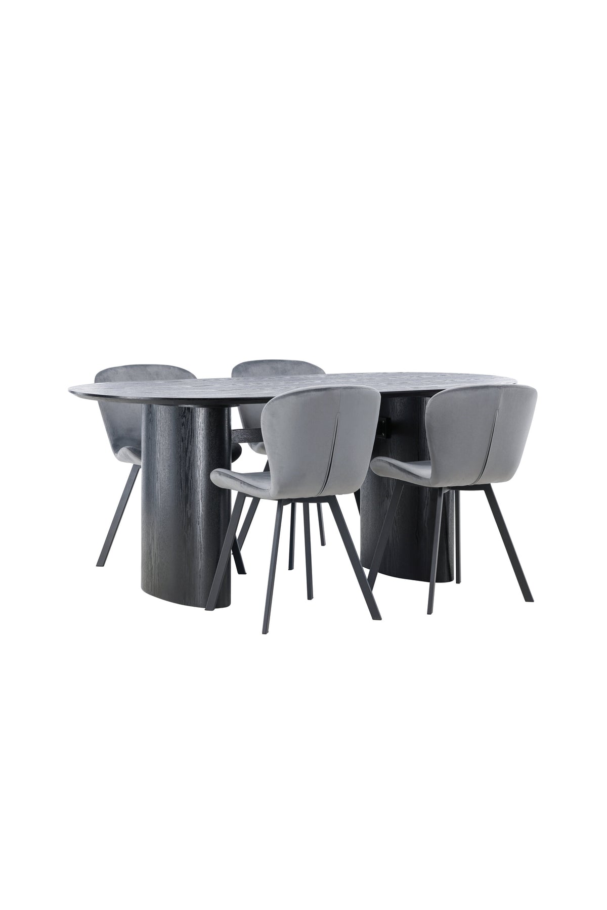 Isolde Esszimmerset + Lilja 180cm/4St. in Schwarzgrau präsentiert im Onlineshop von KAQTU Design AG. Esszimmerset ist von Venture Home