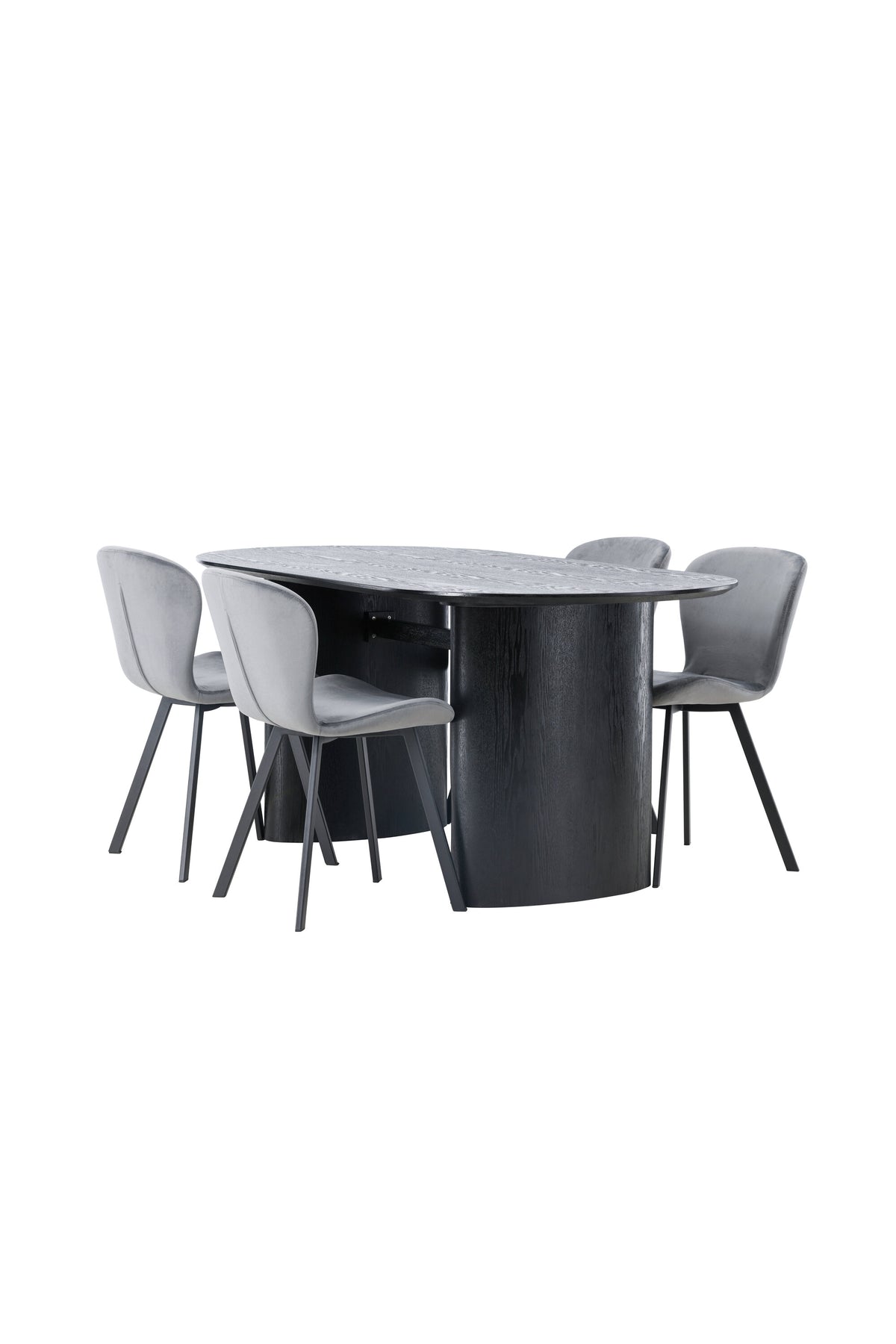Isolde Esszimmerset + Lilja 180cm/4St. in Schwarzgrau präsentiert im Onlineshop von KAQTU Design AG. Esszimmerset ist von Venture Home