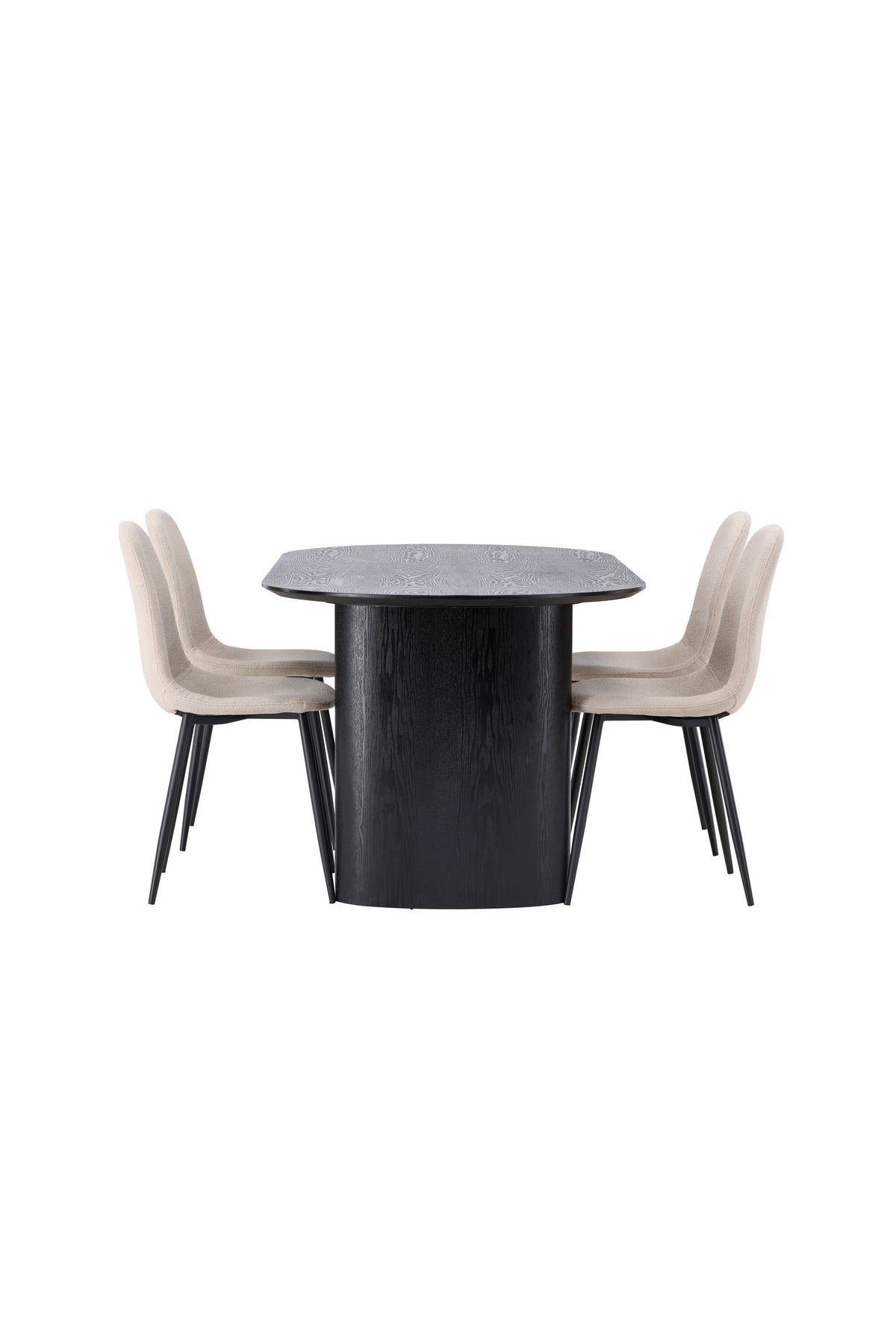 Isolde Esszimmerset + Polar 180cm/4St. in Beige, Schwarz präsentiert im Onlineshop von KAQTU Design AG. Esszimmerset ist von Venture Home