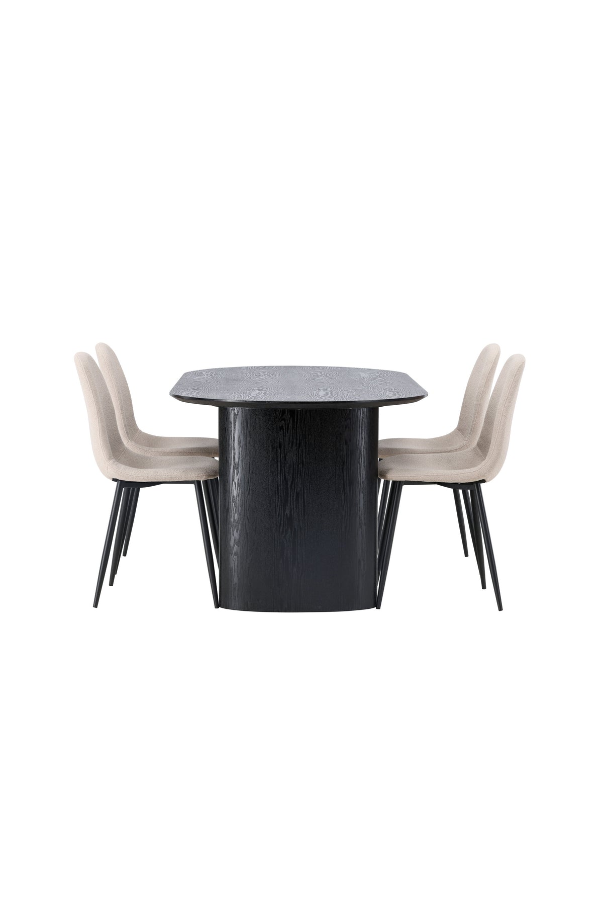 Isolde Esszimmerset + Polar 180cm/4St. in Beige, Schwarz präsentiert im Onlineshop von KAQTU Design AG. Esszimmerset ist von Venture Home