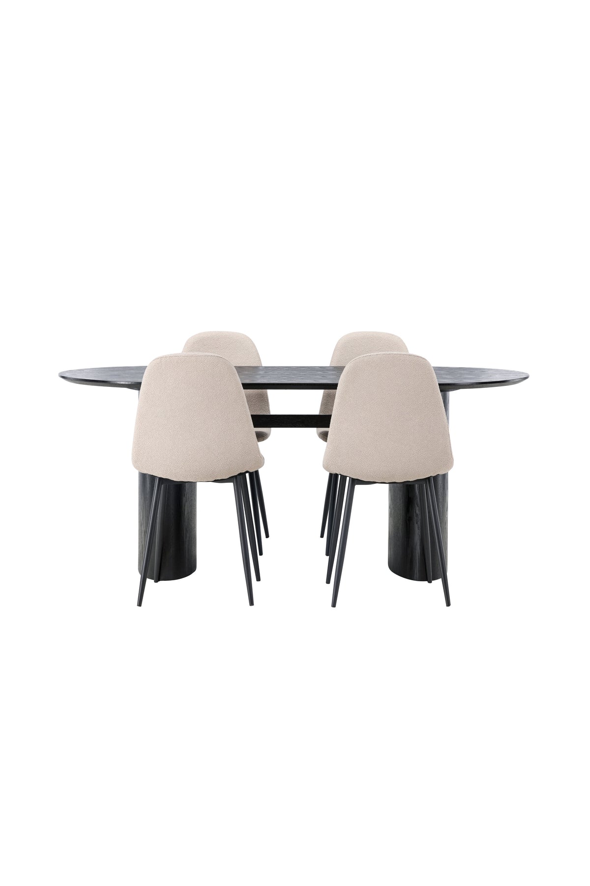 Isolde Esszimmerset + Polar 180cm/4St. in Beige, Schwarz präsentiert im Onlineshop von KAQTU Design AG. Esszimmerset ist von Venture Home