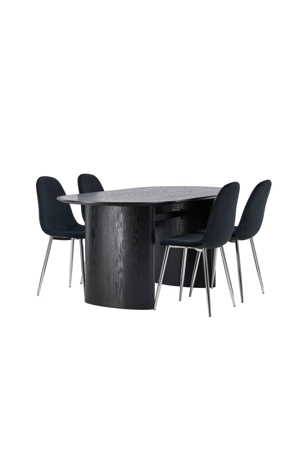 Isolde Esszimmerset + Polar 180cm/4St. in Schwarzes Silber präsentiert im Onlineshop von KAQTU Design AG. Esszimmerset ist von Venture Home