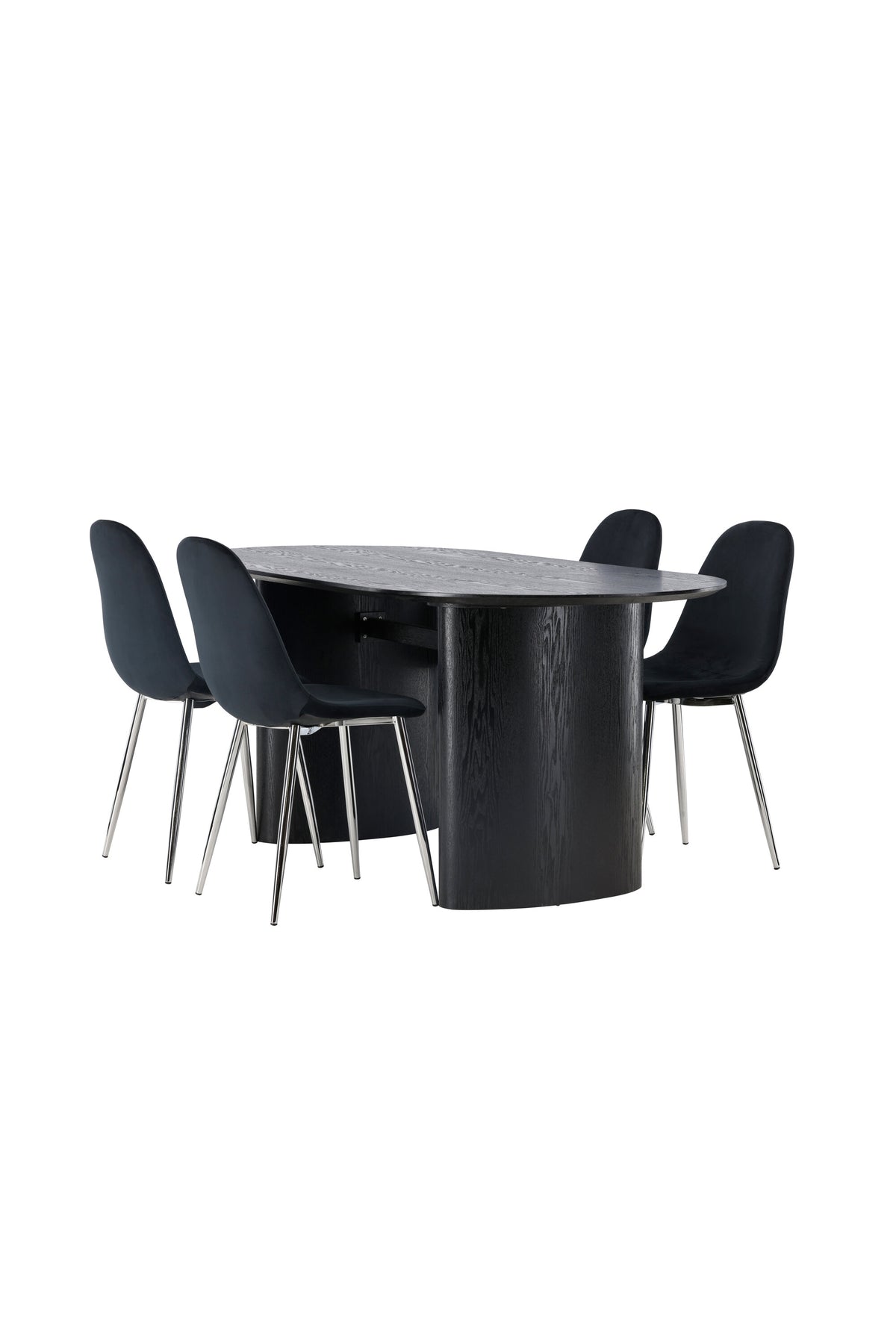 Isolde Esszimmerset + Polar 180cm/4St. in Schwarzes Silber präsentiert im Onlineshop von KAQTU Design AG. Esszimmerset ist von Venture Home