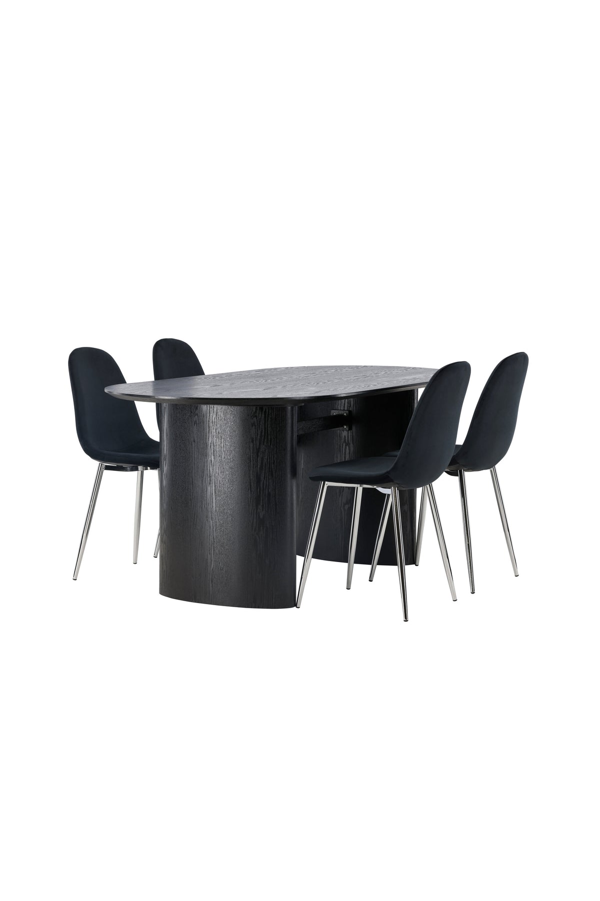 Isolde Esszimmerset + Polar 180cm/4St. in Schwarzes Silber präsentiert im Onlineshop von KAQTU Design AG. Esszimmerset ist von Venture Home