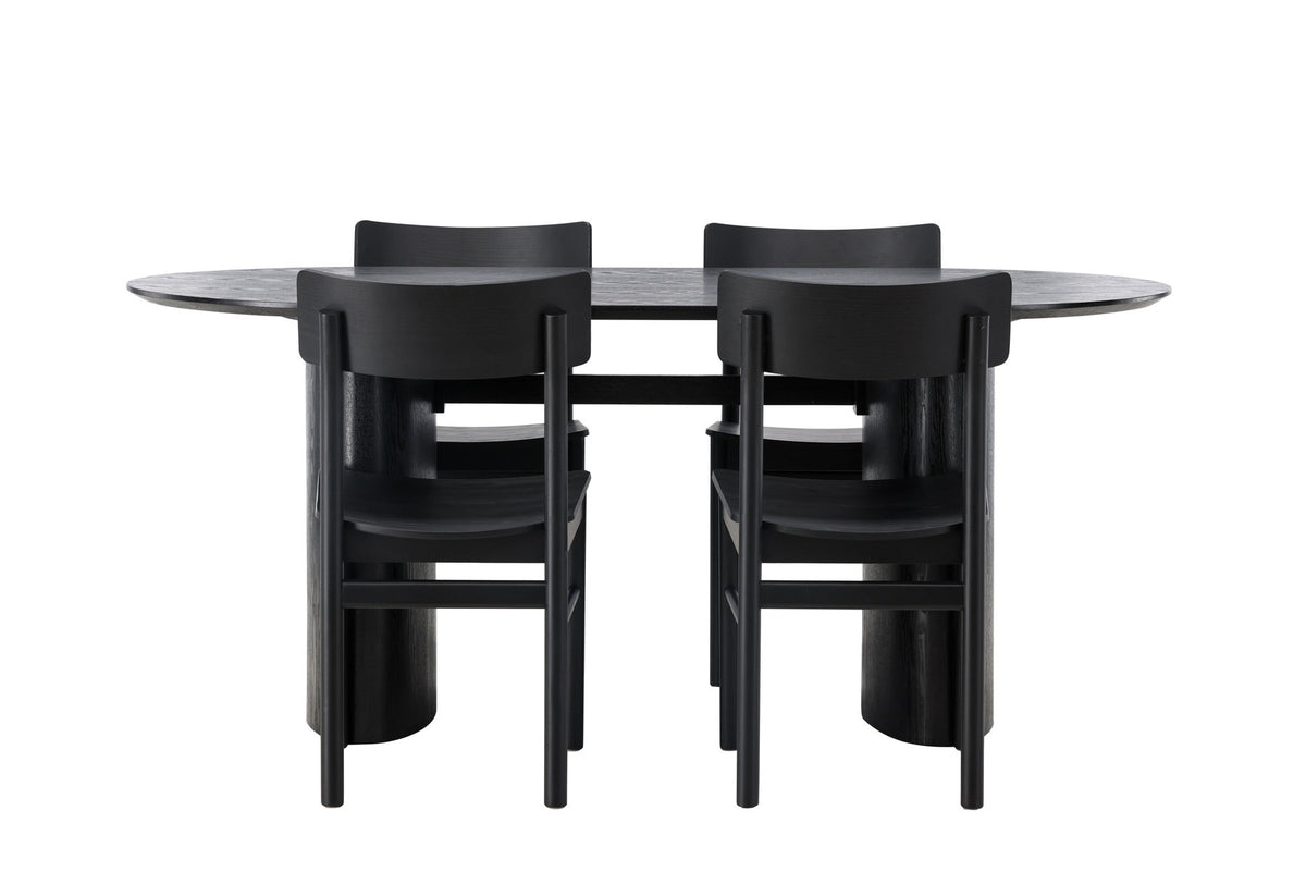 Isolde Esszimmerset + Montros 180cm/4St. in Schwarz präsentiert im Onlineshop von KAQTU Design AG. Esszimmerset ist von Venture Home