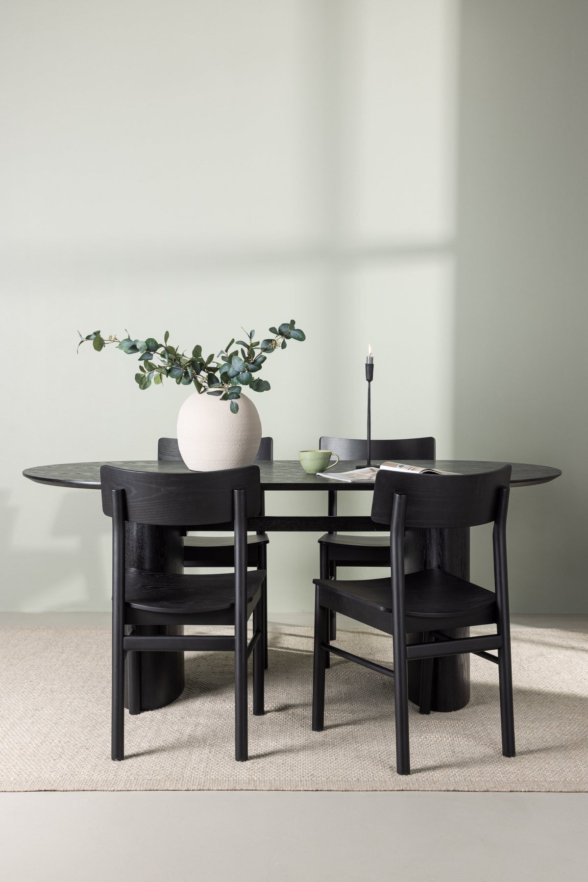 Isolde Esszimmerset + Montros 180cm/4St. in Schwarz präsentiert im Onlineshop von KAQTU Design AG. Esszimmerset ist von Venture Home