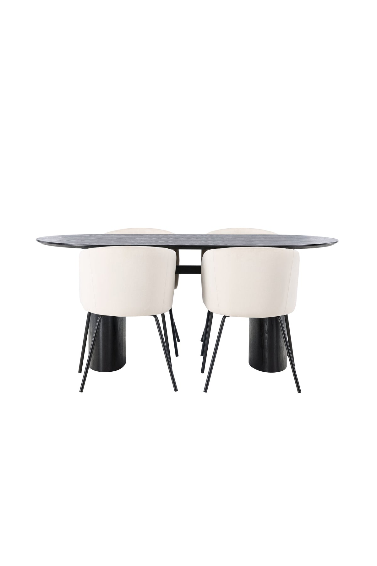 Isolde Esszimmerset + Berit 180cm/4St. in Beige, Schwarz präsentiert im Onlineshop von KAQTU Design AG. Esszimmerset ist von Venture Home