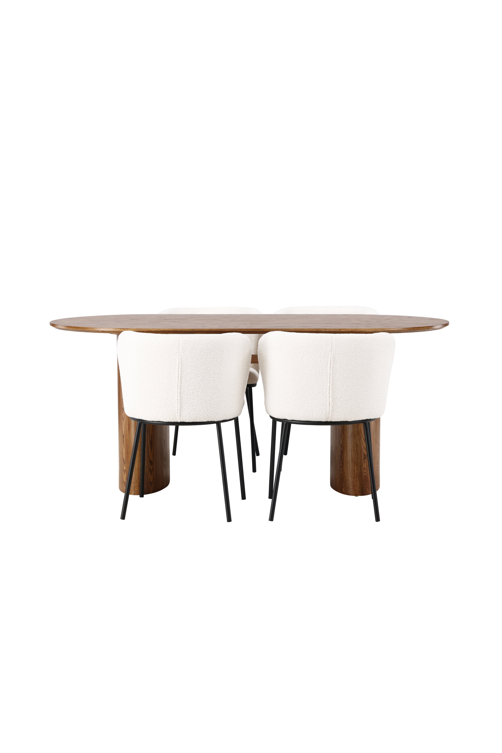 Isolde Esszimmerset + Edina 180cm/4St. in Natur / Schwarz / Weiss präsentiert im Onlineshop von KAQTU Design AG. Esszimmerset ist von Venture Home