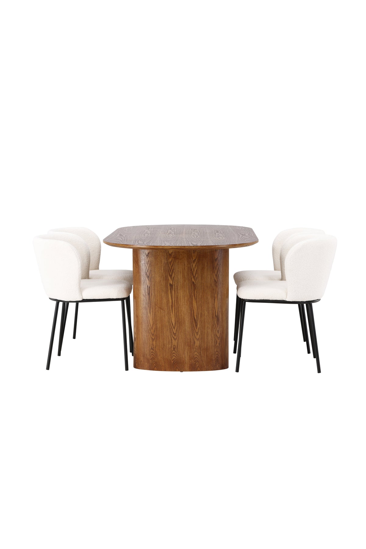 Isolde Esszimmerset + Edina 180cm/4St. in Natur / Schwarz / Weiss präsentiert im Onlineshop von KAQTU Design AG. Esszimmerset ist von Venture Home