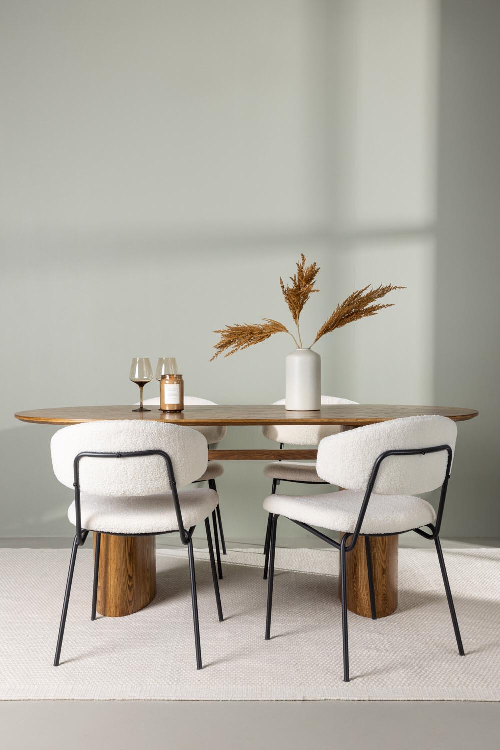 Isolde Esszimmerset + Chico 180cm/4St. in Natur / Weiss  präsentiert im Onlineshop von KAQTU Design AG. Esszimmerset ist von Venture Home