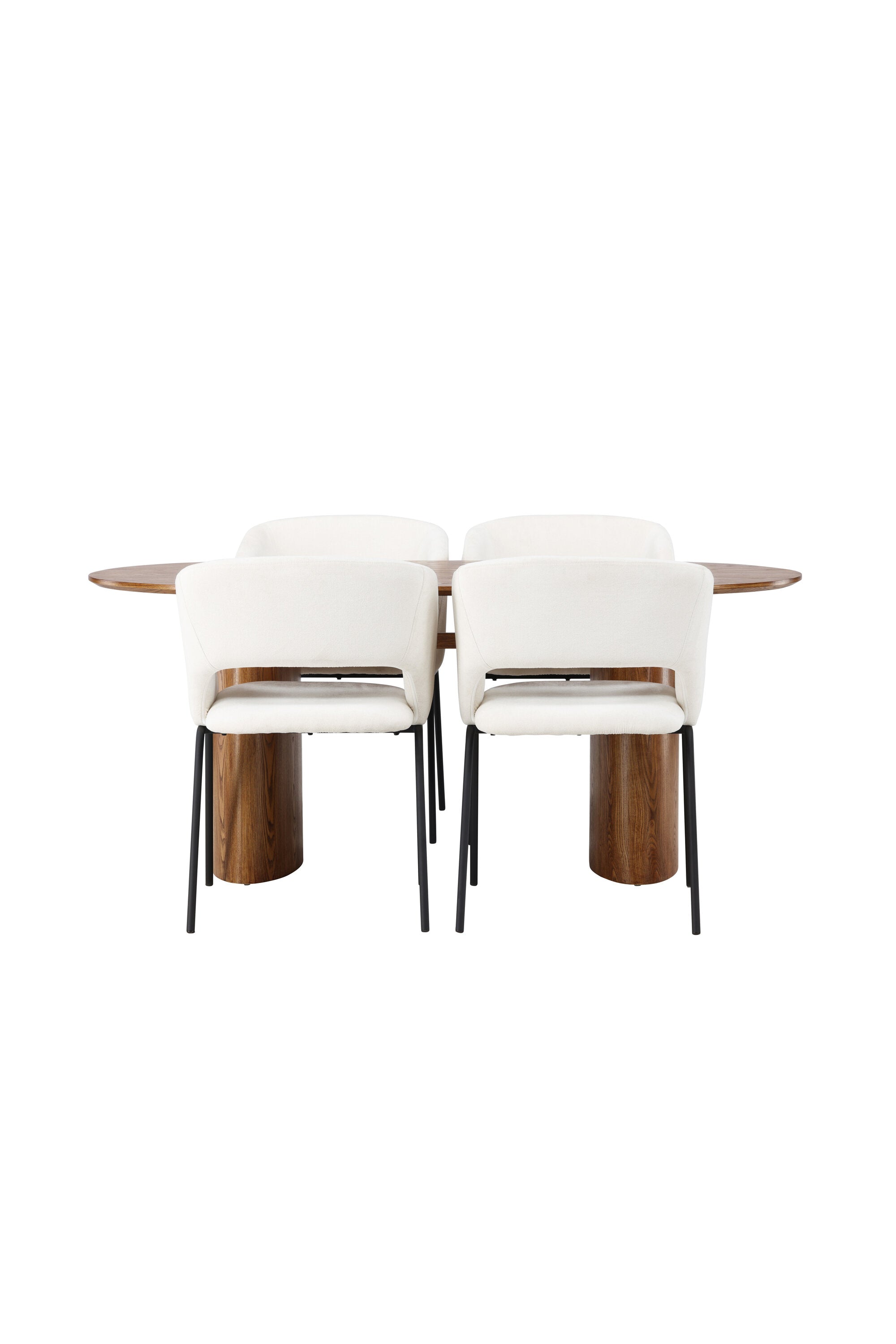 Isolde Esszimmerset + Day 180cm/4St. in Natur / Schwarz /  gebrochenes Weiss präsentiert im Onlineshop von KAQTU Design AG. Esszimmerset ist von Venture Home