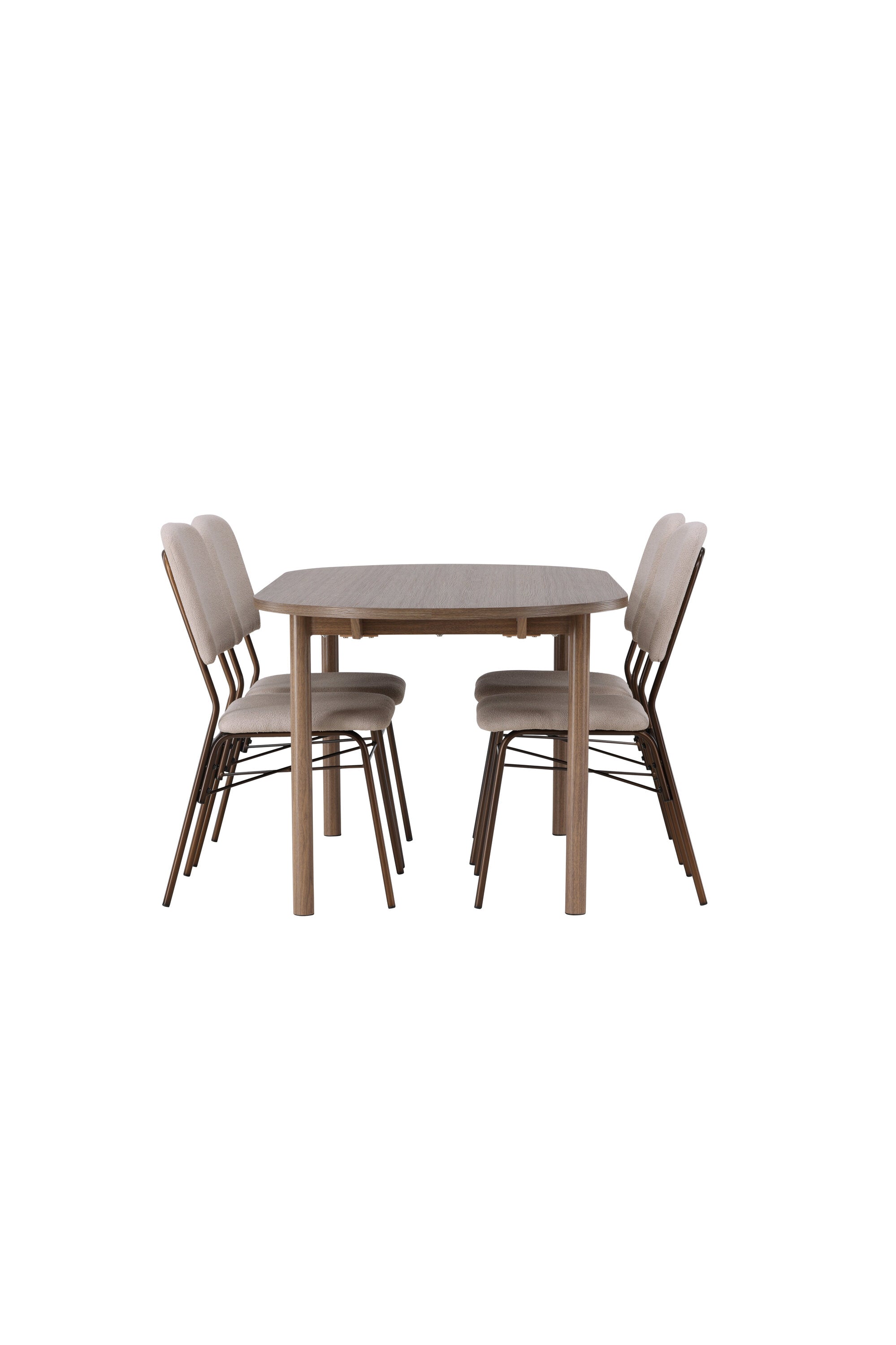 Andy Esszimmerset + Seda 180cm/4St. in Beige, Braun präsentiert im Onlineshop von KAQTU Design AG. Esszimmerset ist von Venture Home