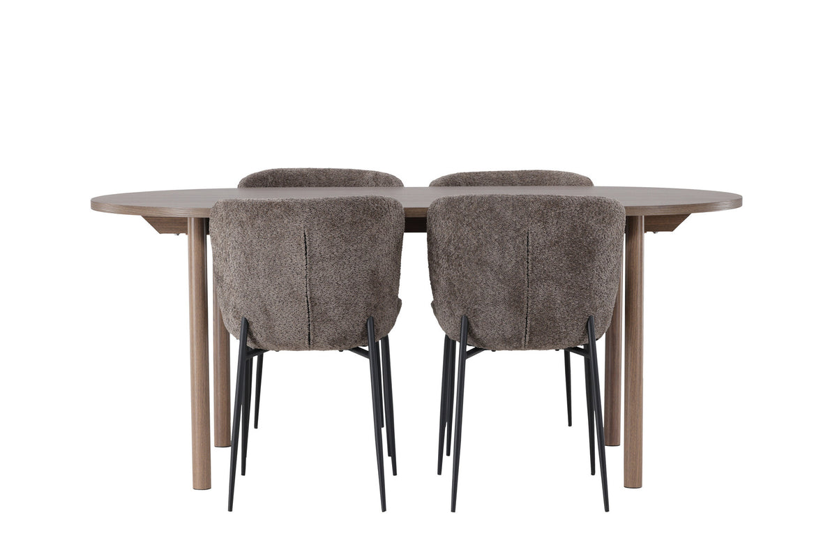 Andy Esszimmerset + 4 Modesto Stühle in Schwarz, Dunkelgrau präsentiert im Onlineshop von KAQTU Design AG. Esszimmerset ist von Venture Home