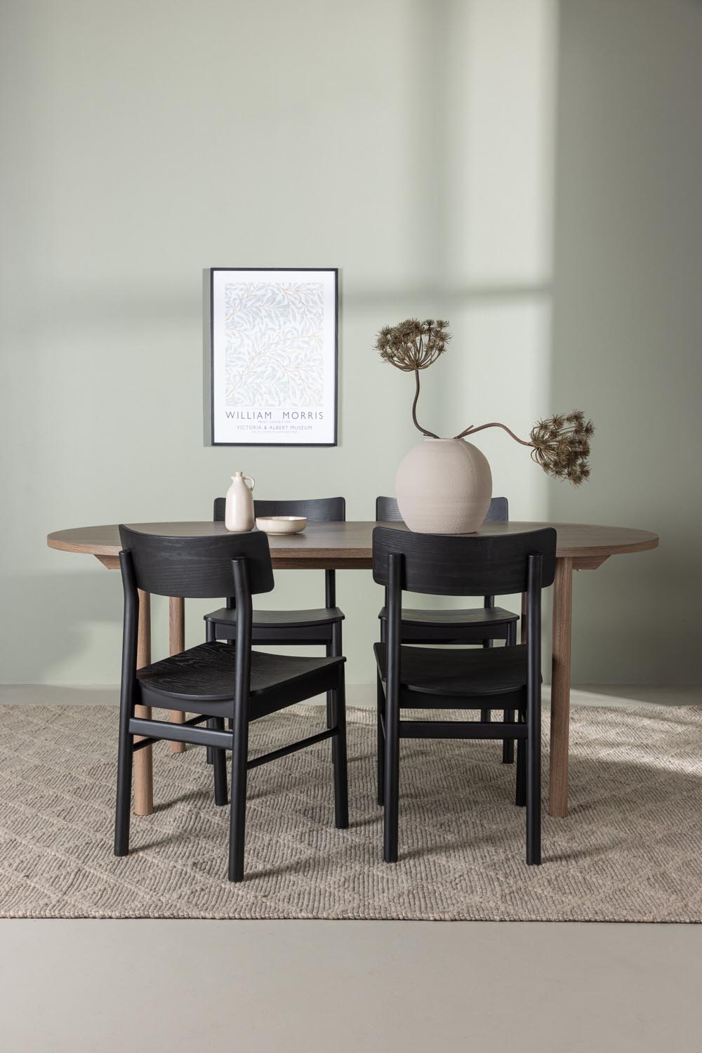 Andy Esszimmerset + Montros 180cm/4St. in Schwarz präsentiert im Onlineshop von KAQTU Design AG. Esszimmerset ist von Venture Home