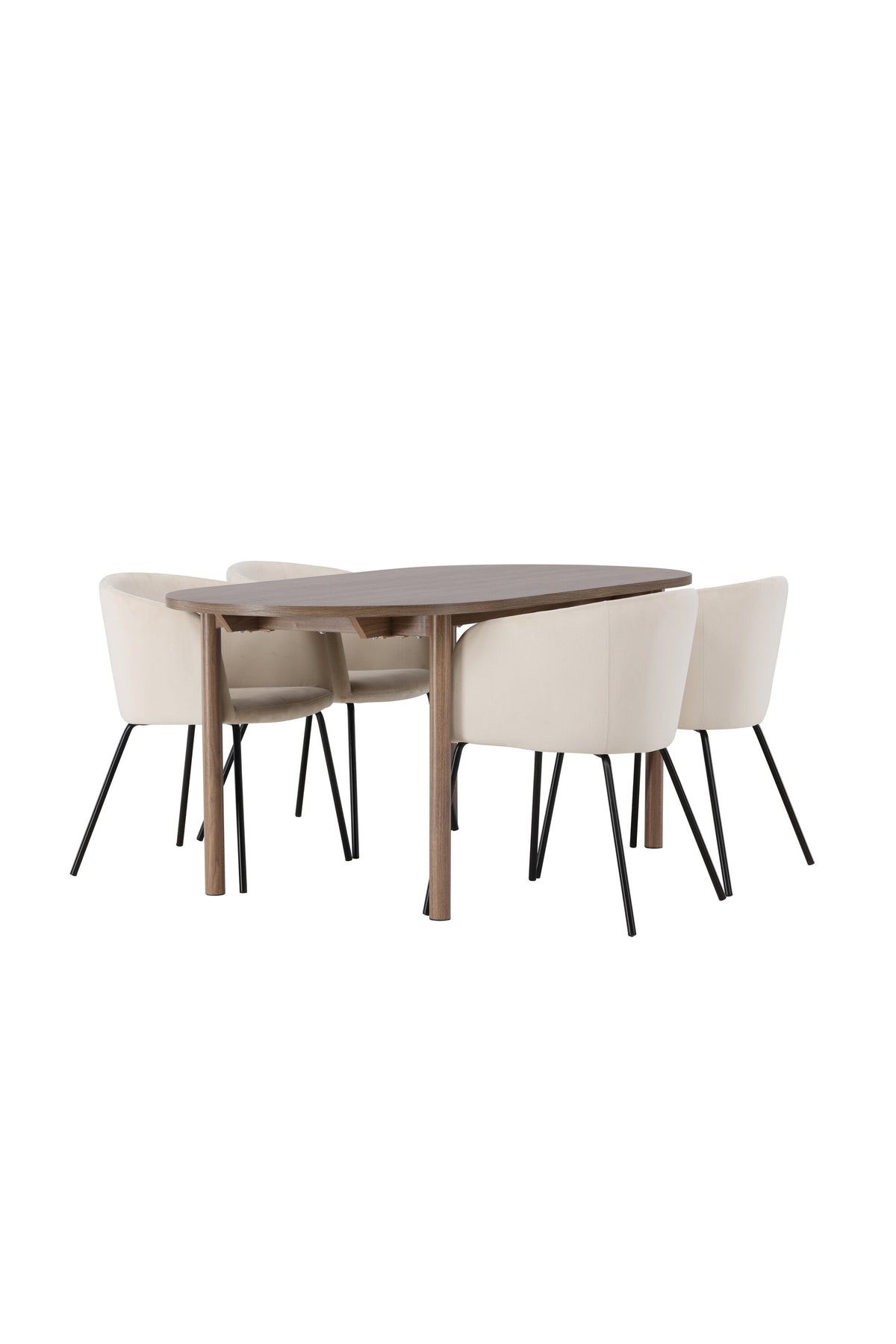 Andy Esszimmerset + Berit 180cm/4St. in Beige, Schwarz präsentiert im Onlineshop von KAQTU Design AG. Esszimmerset ist von Venture Home