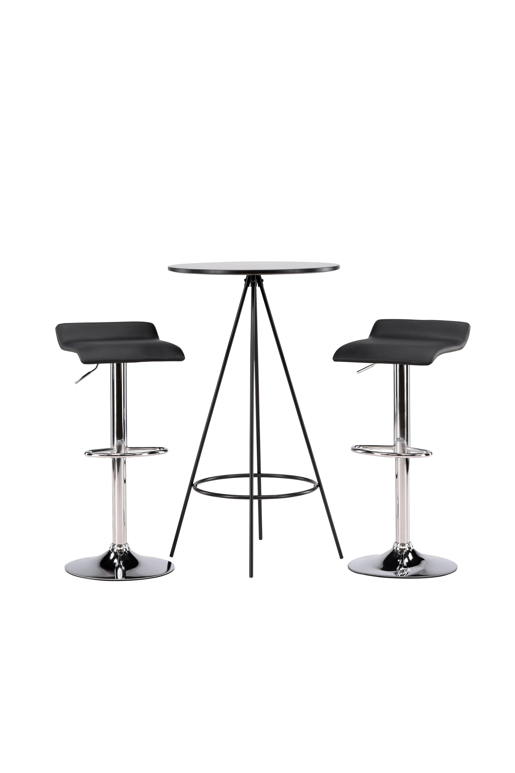Barset Bistro + Jonna ⌀60cm/2St. in Schwarzes Silber präsentiert im Onlineshop von KAQTU Design AG. Bartischset ist von Venture Home