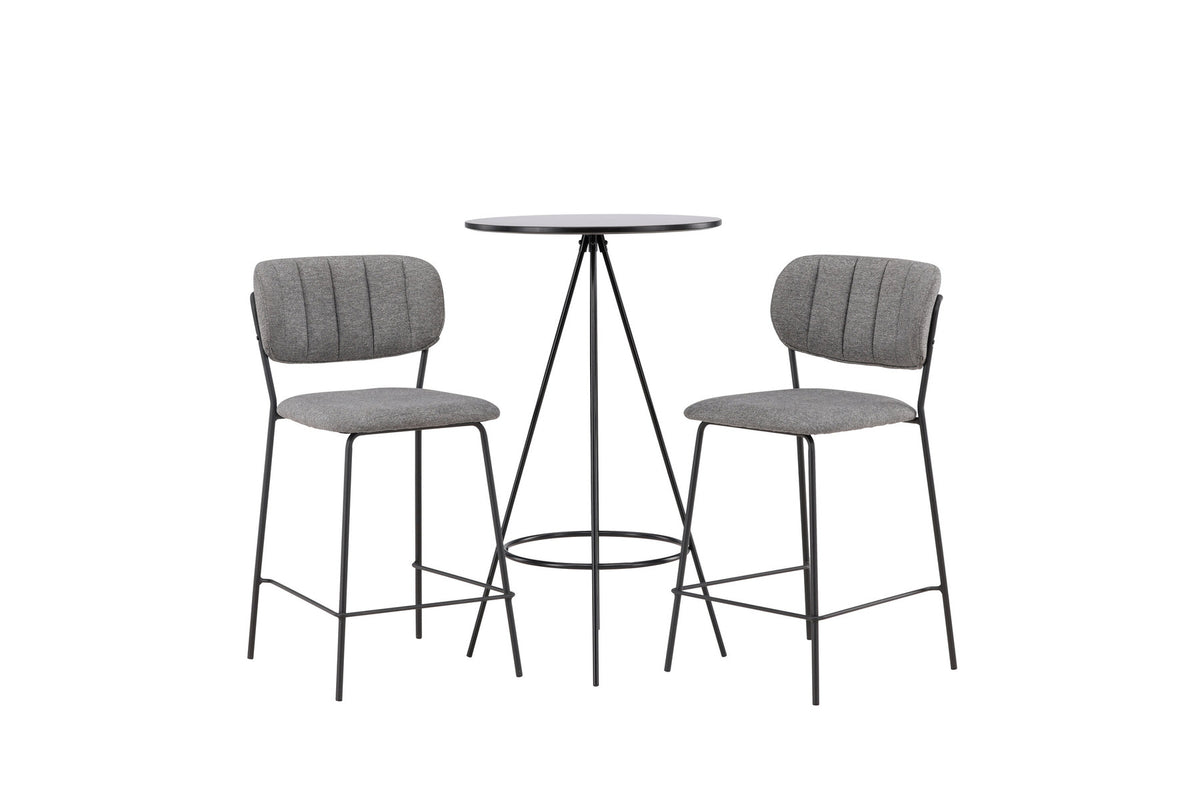 Barset Bistro + Bell ⌀60cm/2St. in Schwarzgrau präsentiert im Onlineshop von KAQTU Design AG. Bartischset ist von Venture Home
