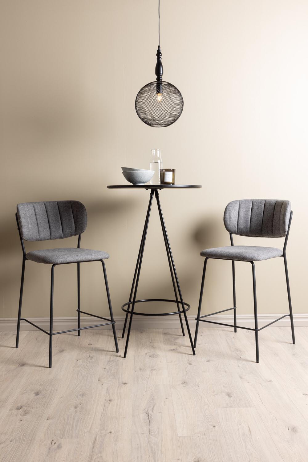 Barset Bistro + Bell ⌀60cm/2St. in Schwarzgrau präsentiert im Onlineshop von KAQTU Design AG. Bartischset ist von Venture Home
