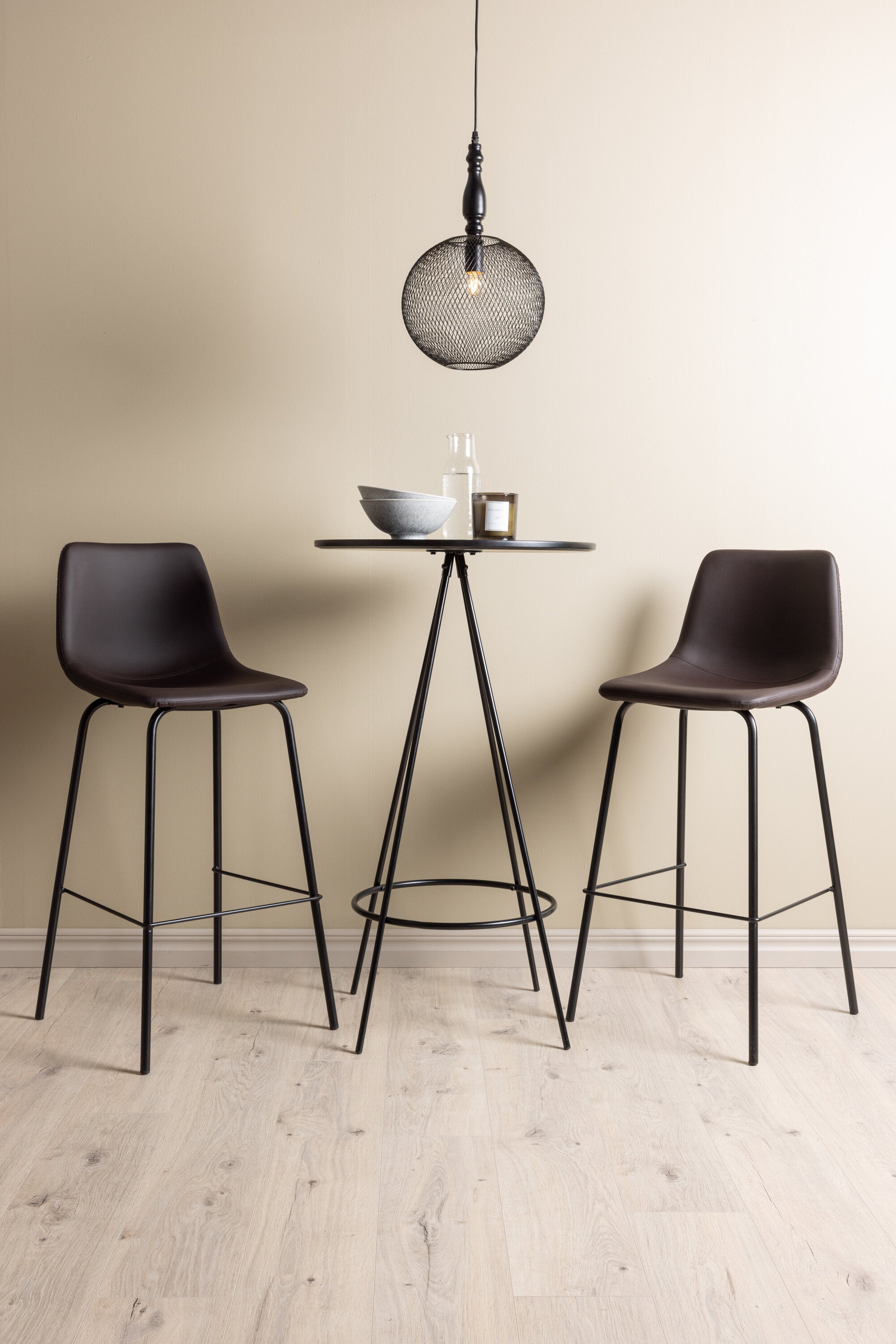 Barset Bistro + Alexi ⌀60cm/2St. in Schwarz Braun präsentiert im Onlineshop von KAQTU Design AG. Bartischset ist von Venture Home