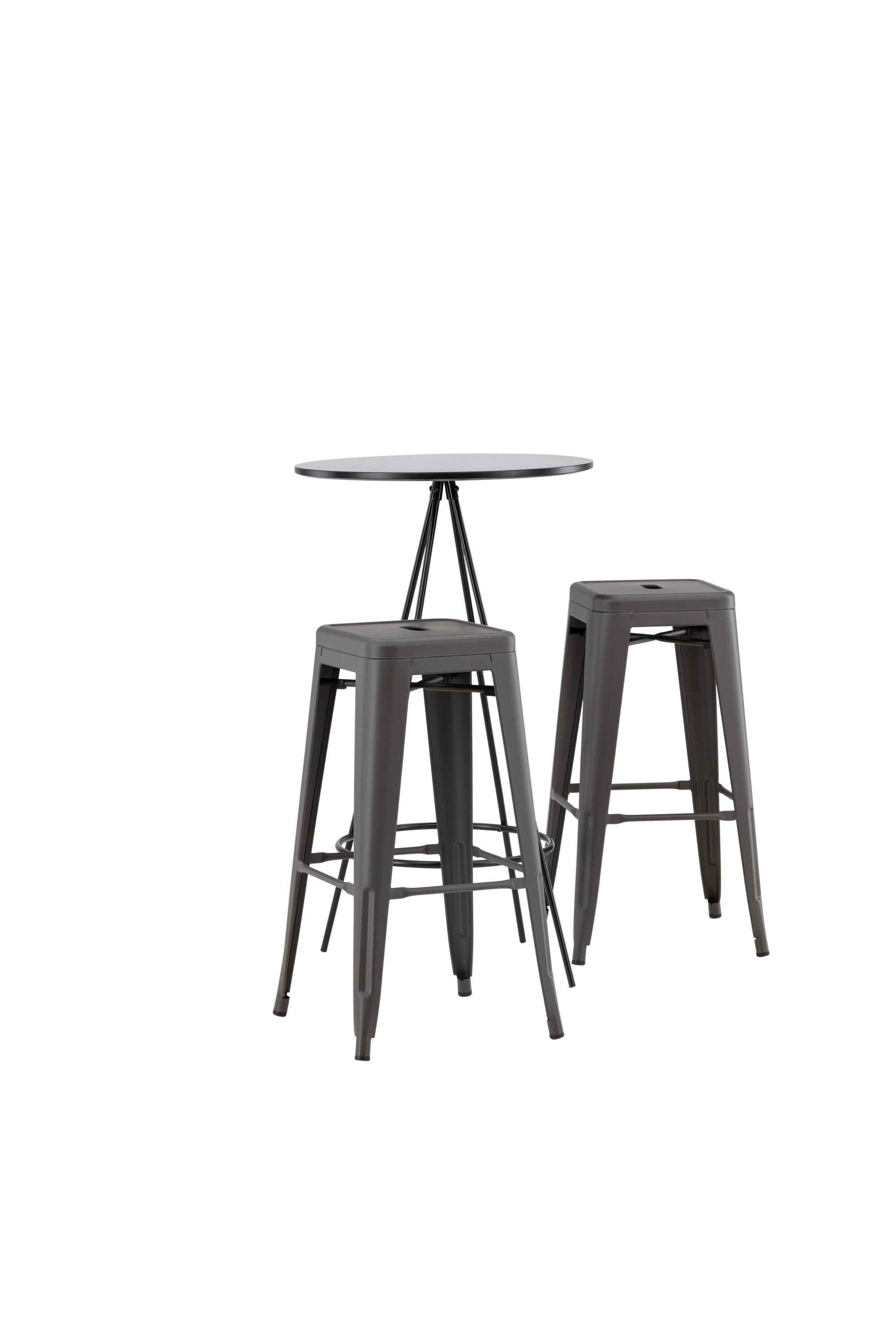 Barset Bistro + Tempe ⌀60cm/2St. Tief in Dunkelgrau präsentiert im Onlineshop von KAQTU Design AG. Bartischset ist von Venture Home