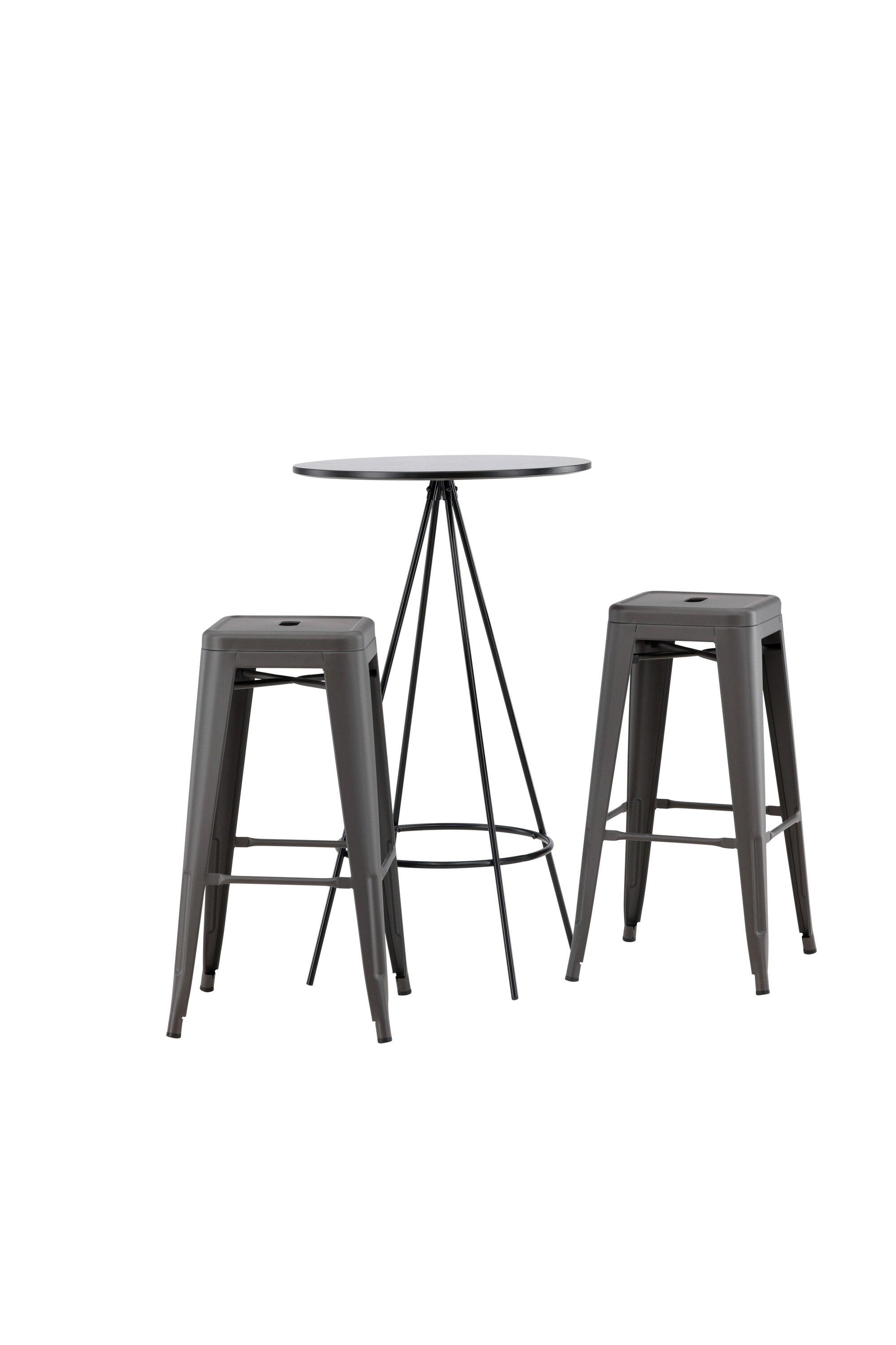 Barset Bistro + Tempe ⌀60cm/2St. Tief in Dunkelgrau präsentiert im Onlineshop von KAQTU Design AG. Bartischset ist von Venture Home